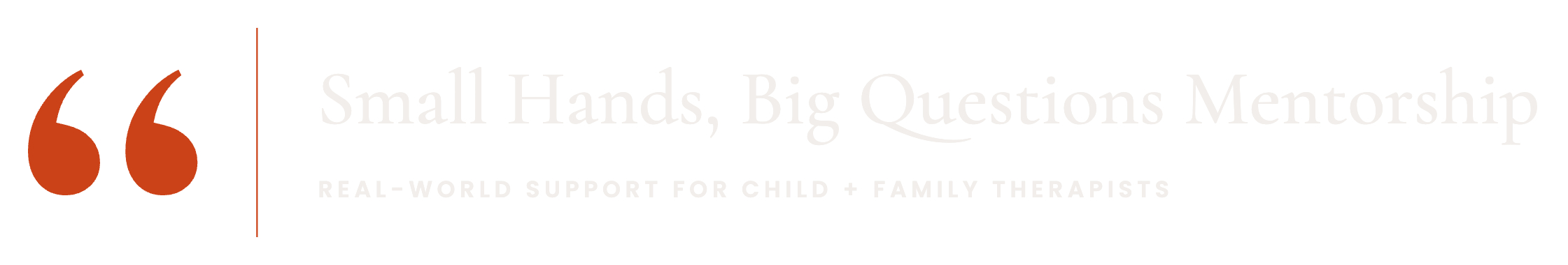 Small Hands, Big Questions Mentorship logo