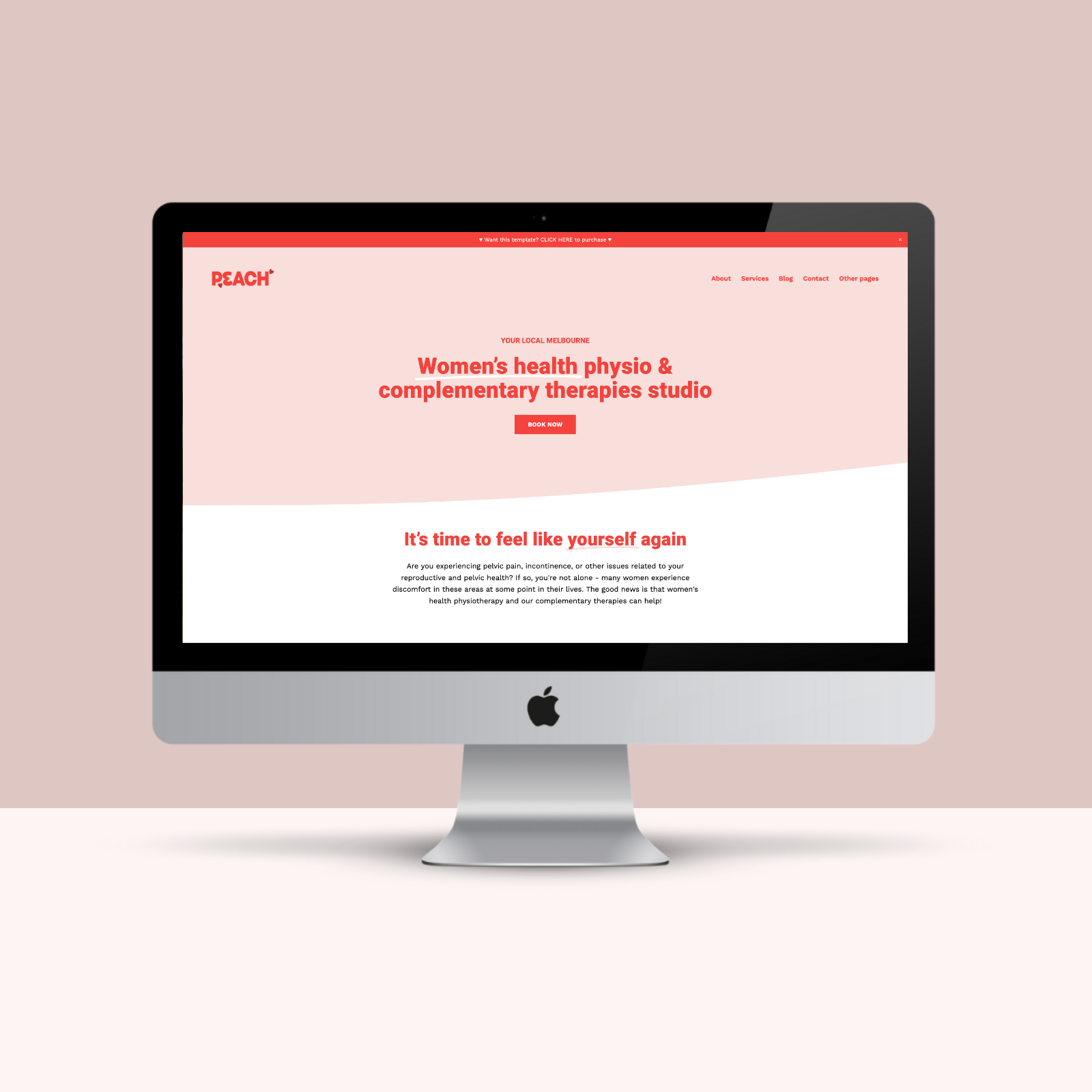 Peach Squarespace 7.1 website template