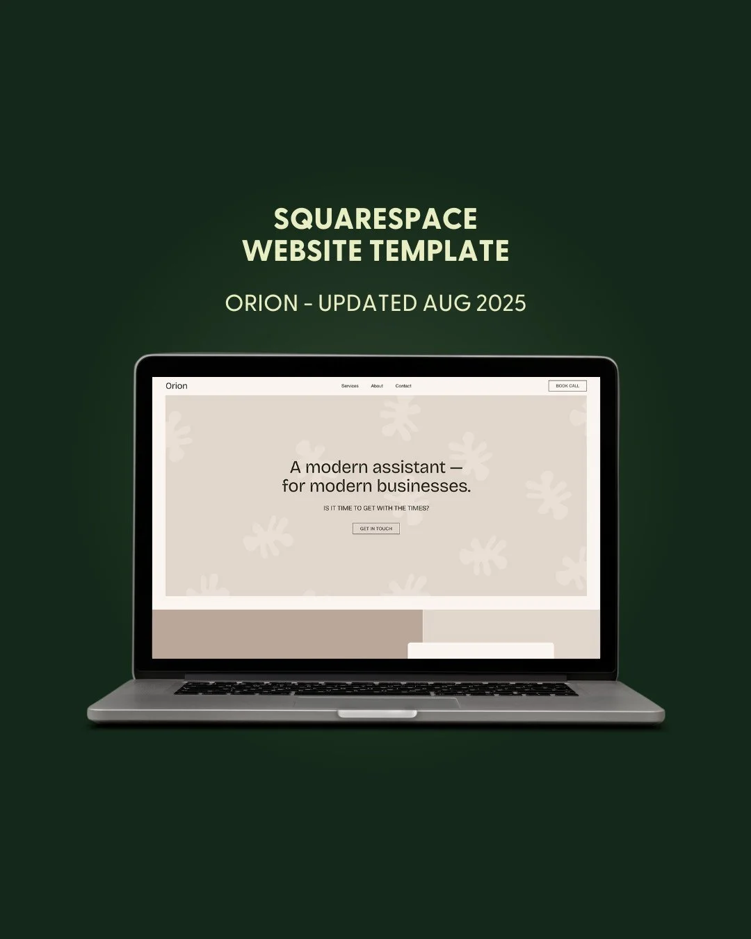 Aaand we're back! The Orion one-page Squarespace website template has just been fully refreshed and I am HERE for it 😍⁠
⁠
Orion was one of my first templates available in 2021, and it was high time for an update. The refresh has now brought in more 