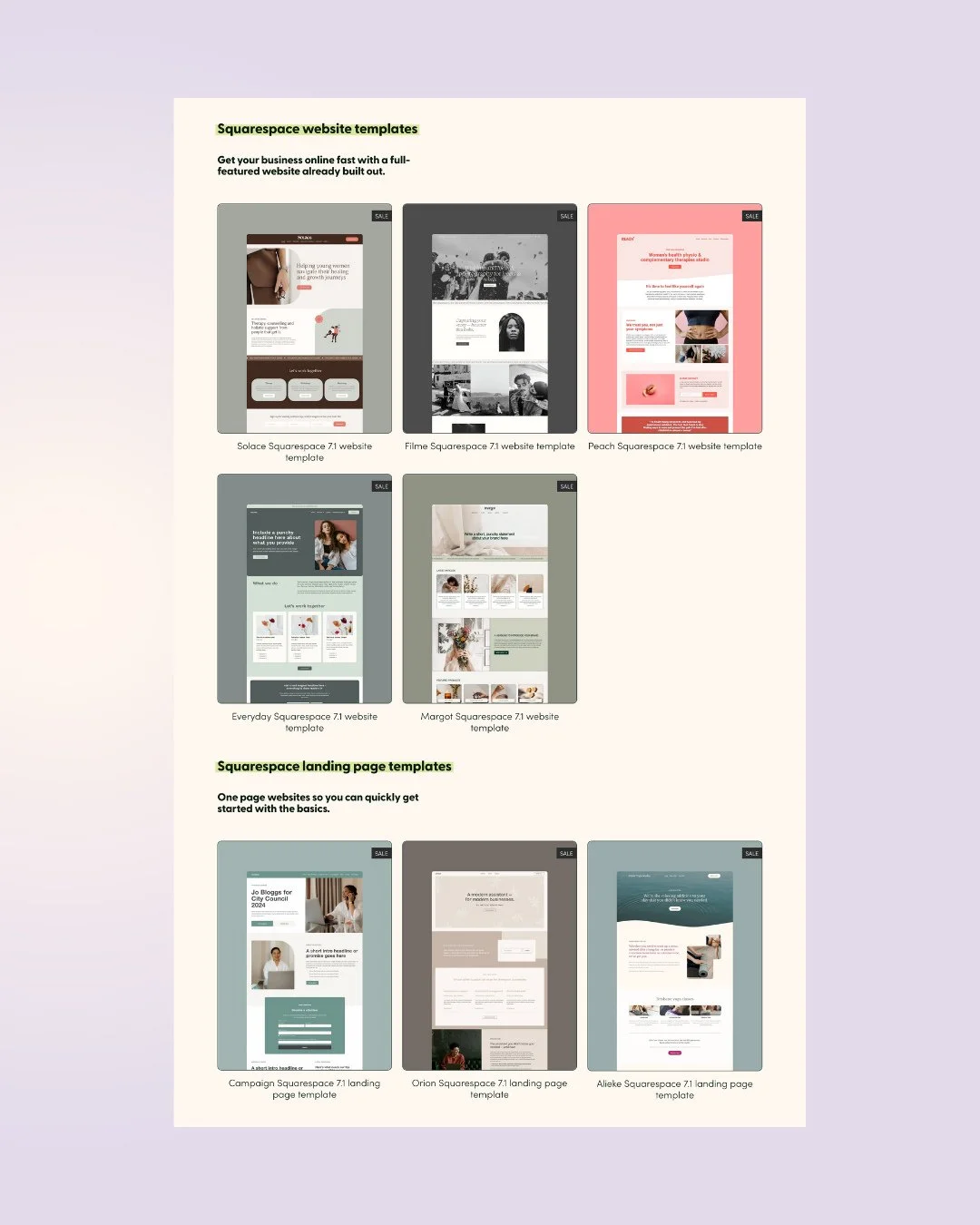 Just a couple more days of 30% off all Squarespace website templates 💰⁠
⁠
Link in bio, where all the good links are