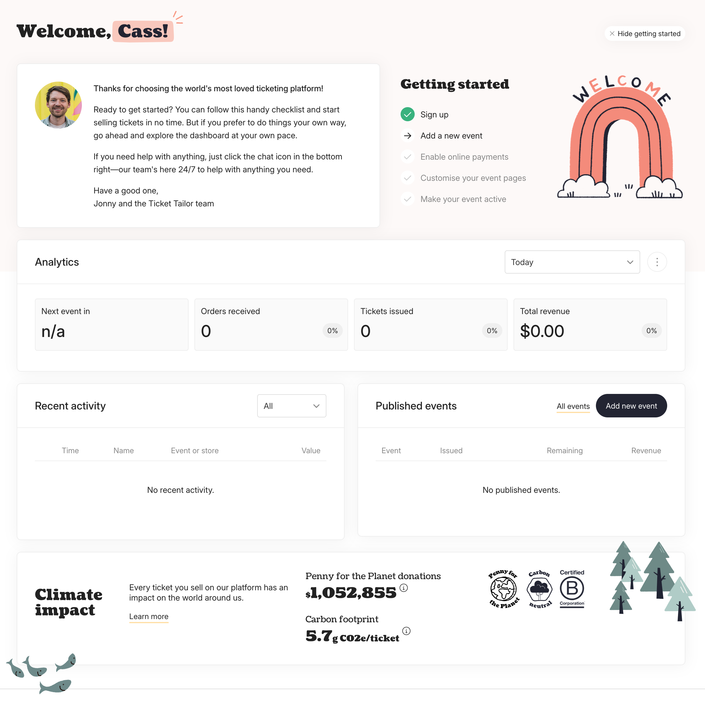 Ticket Tailor box office dashboard