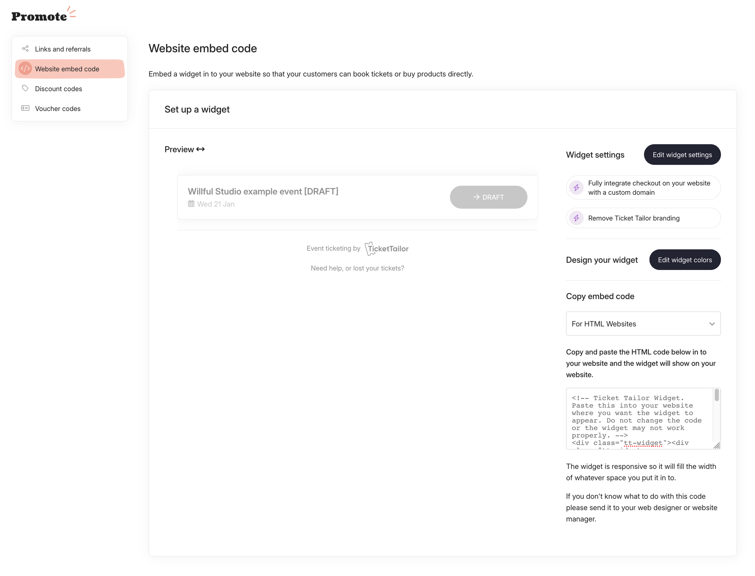Embed Ticket Tailor ticket purchase onto your Squarespace site
