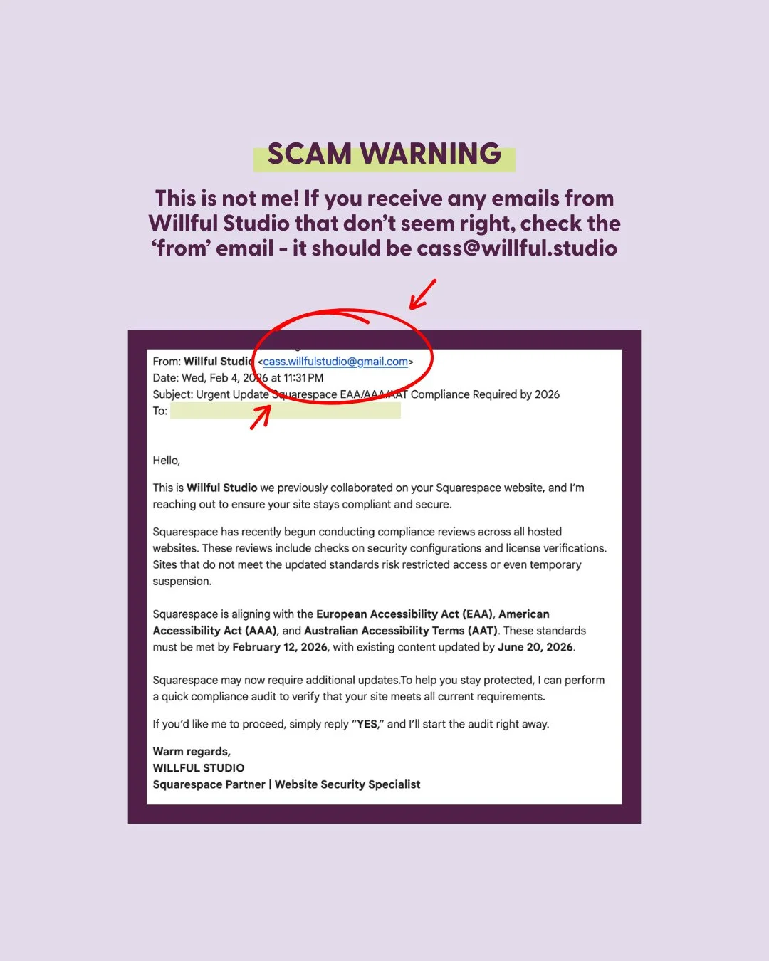 Gotta love scammers 🫠⁠
⁠
If you receive any emails from 'me' that don't seem right, please check the 'from' email! If something seems funky (and not in a good way), please feel free to email me separately to the email listed on my website to check.