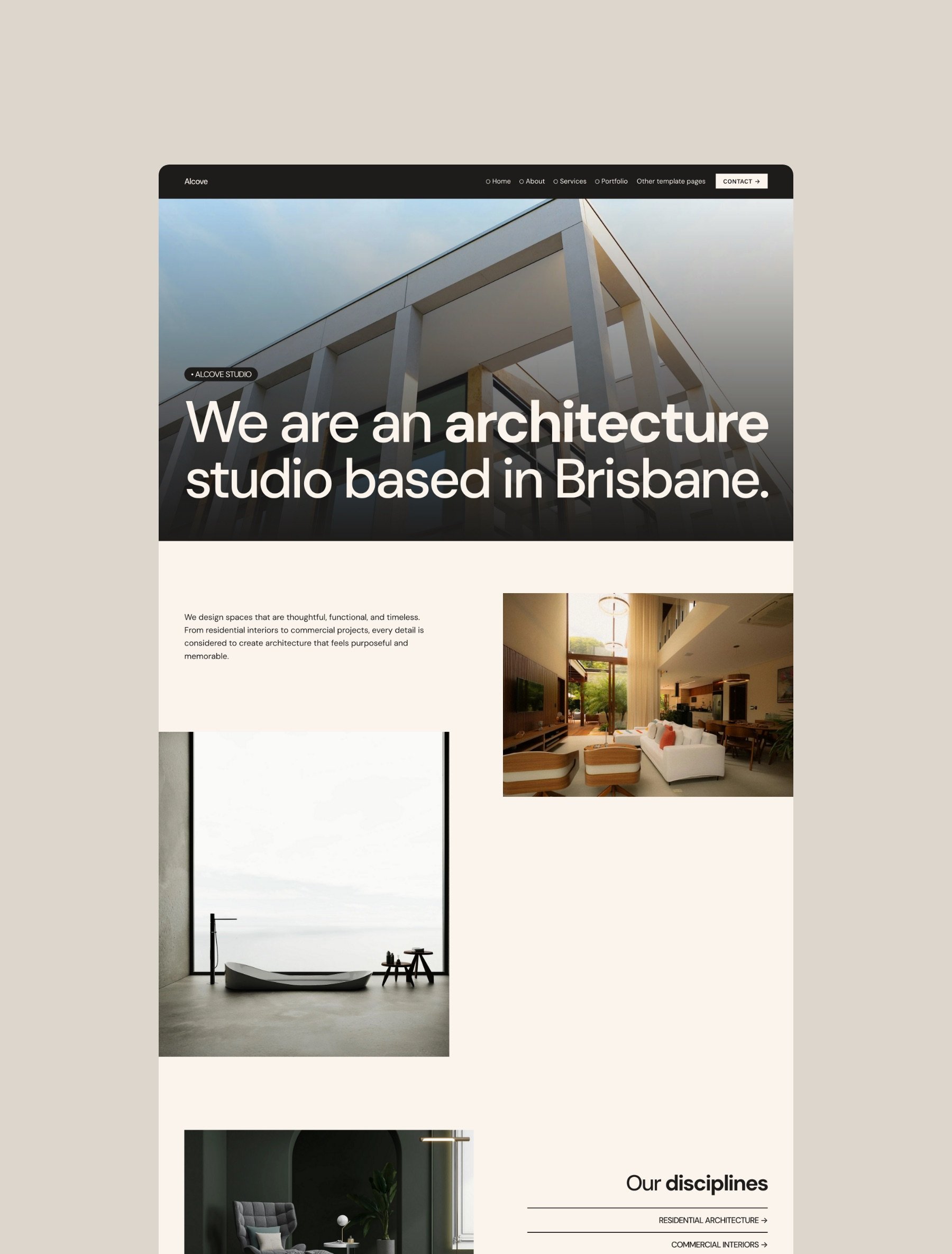 Alcove Squarespace 7.1 website template
