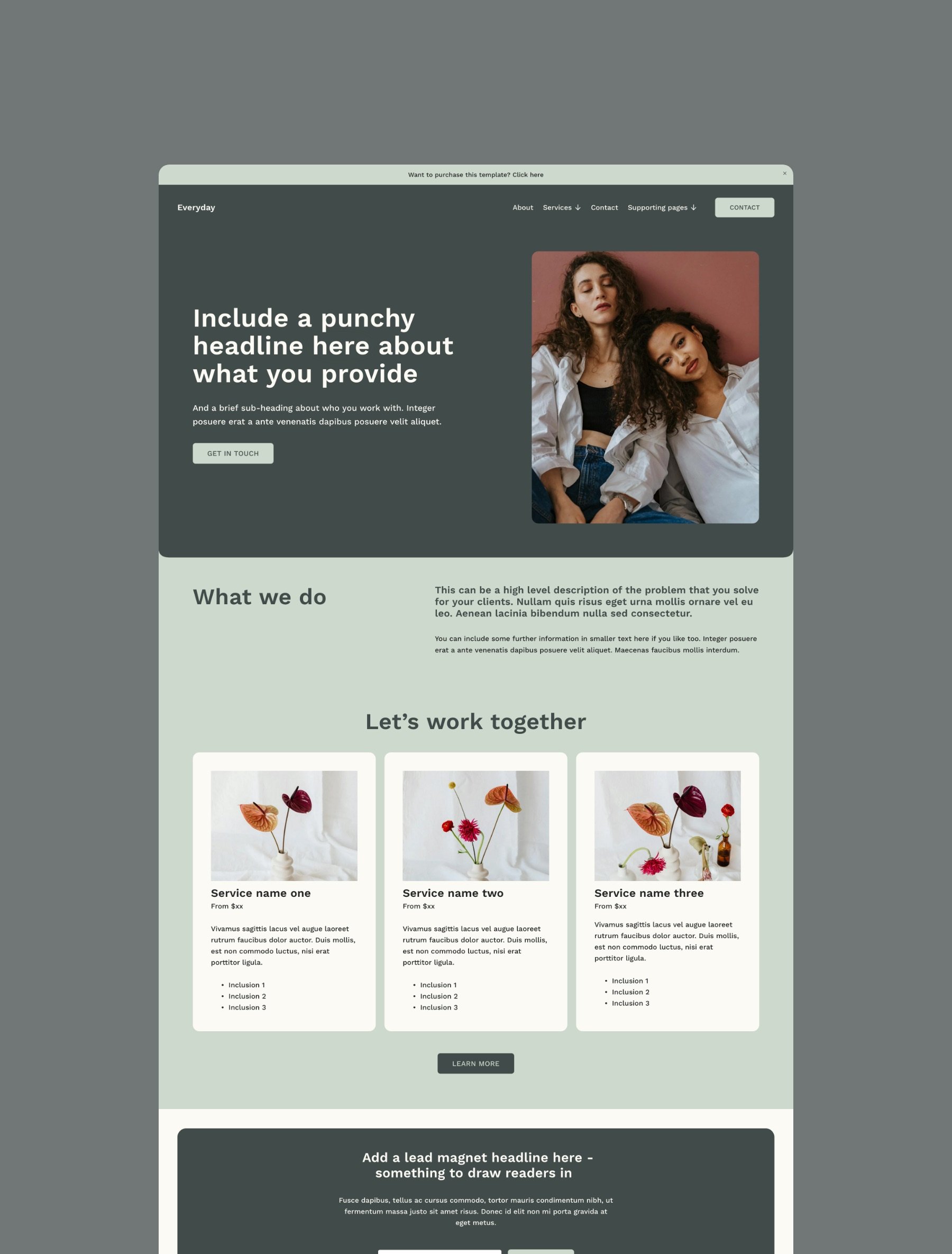 Everyday Squarespace 7.1 website template