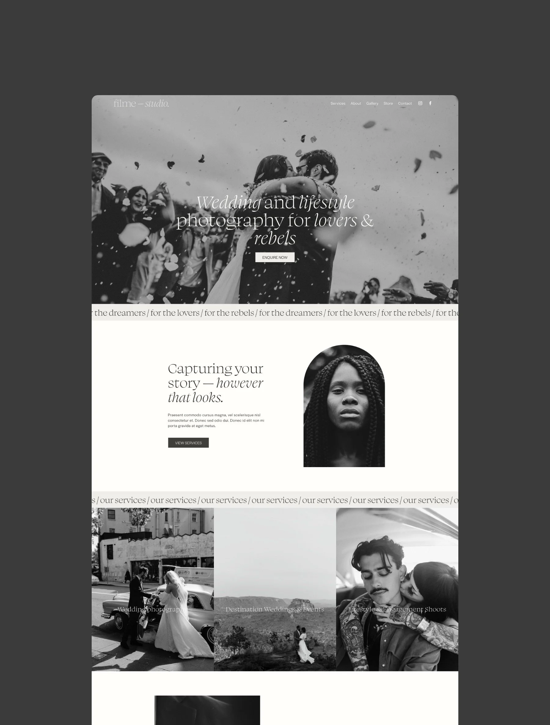 Filme Squarespace 7.1 website template