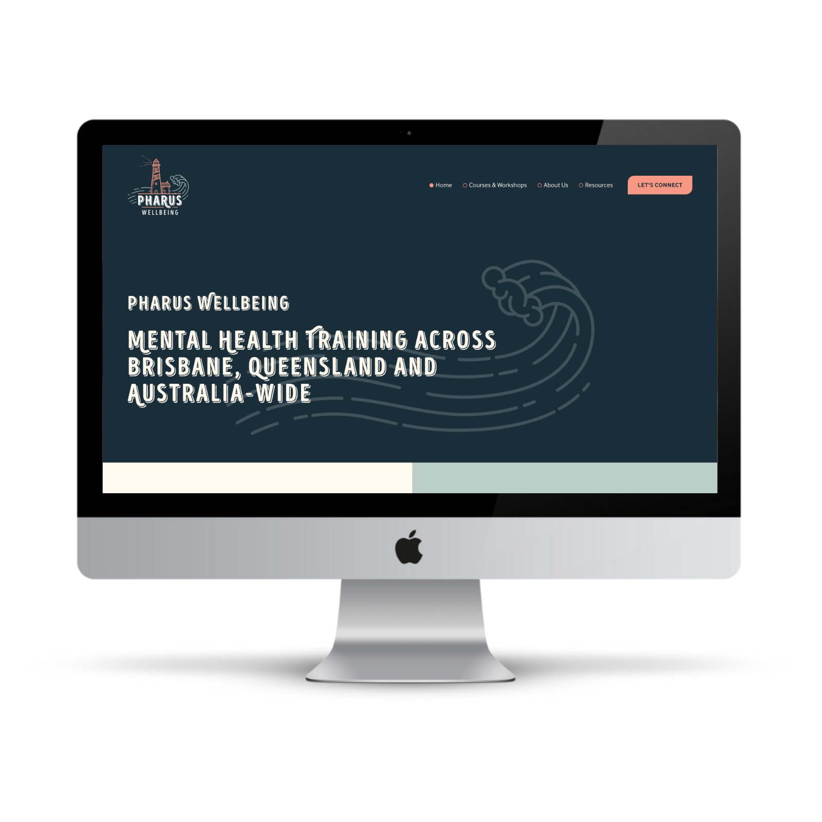 Home page design preview for mental health training organisation