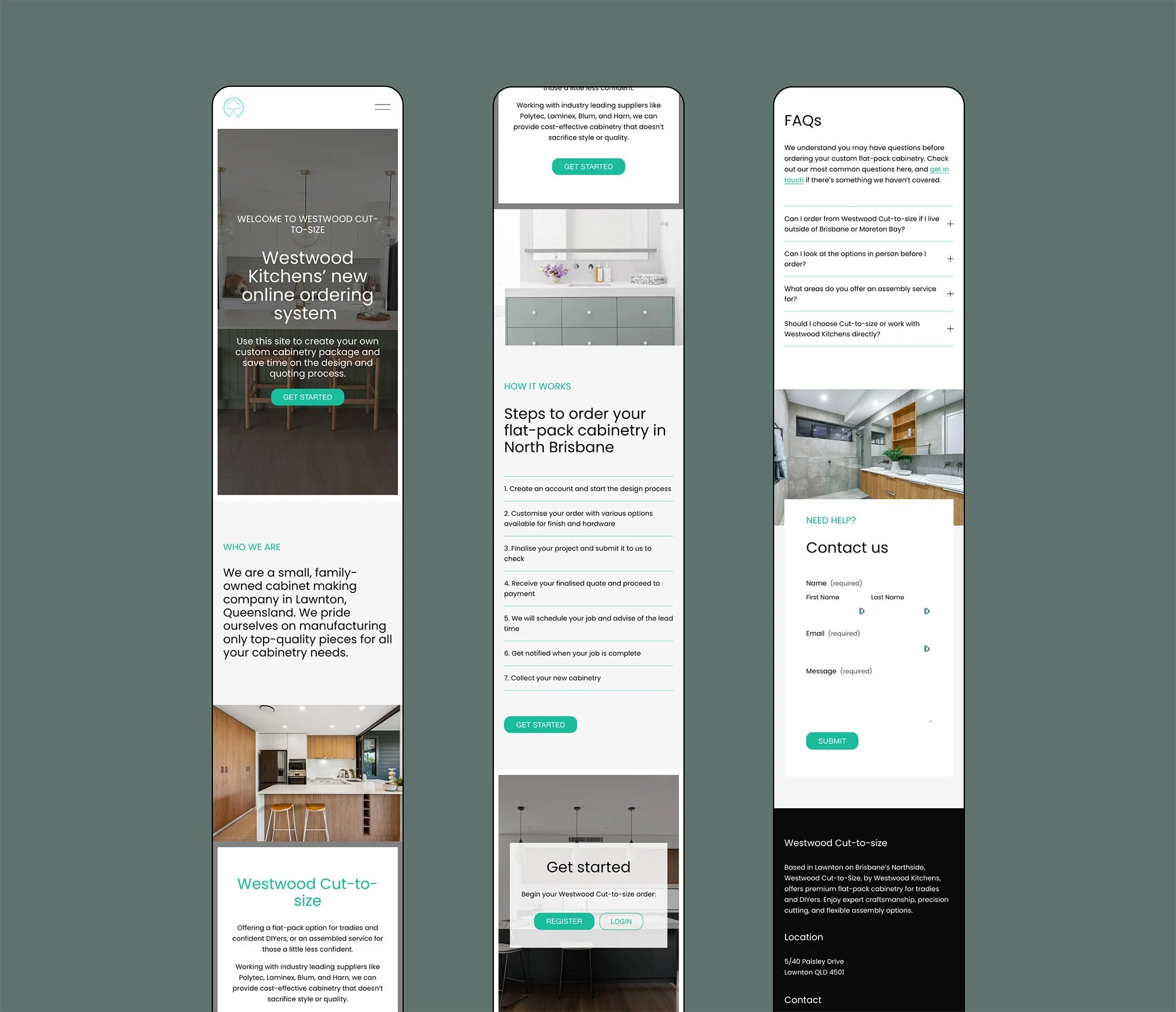 Squarespace tradie home page mobile design