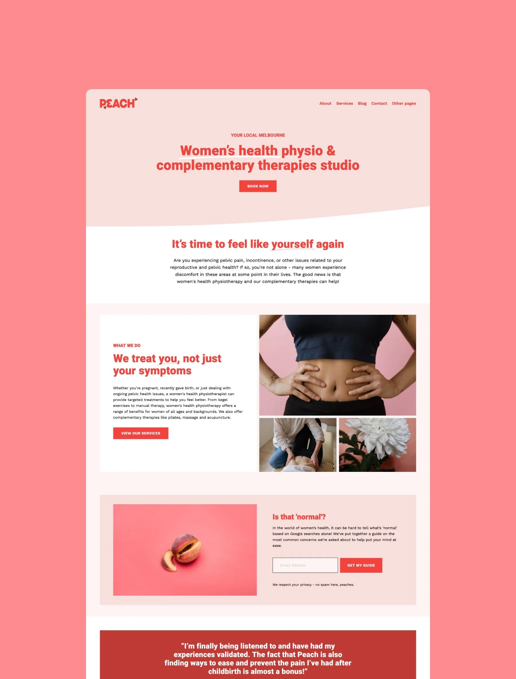 Peach Squarespace 7.1 website template