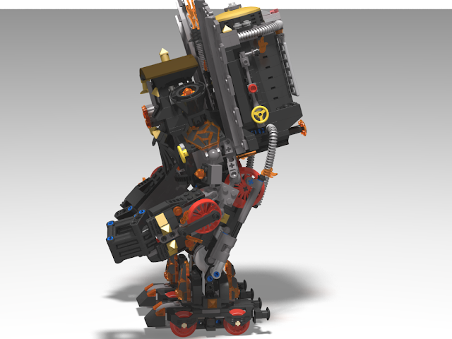 Left-side view of the Magma Train Mech.
