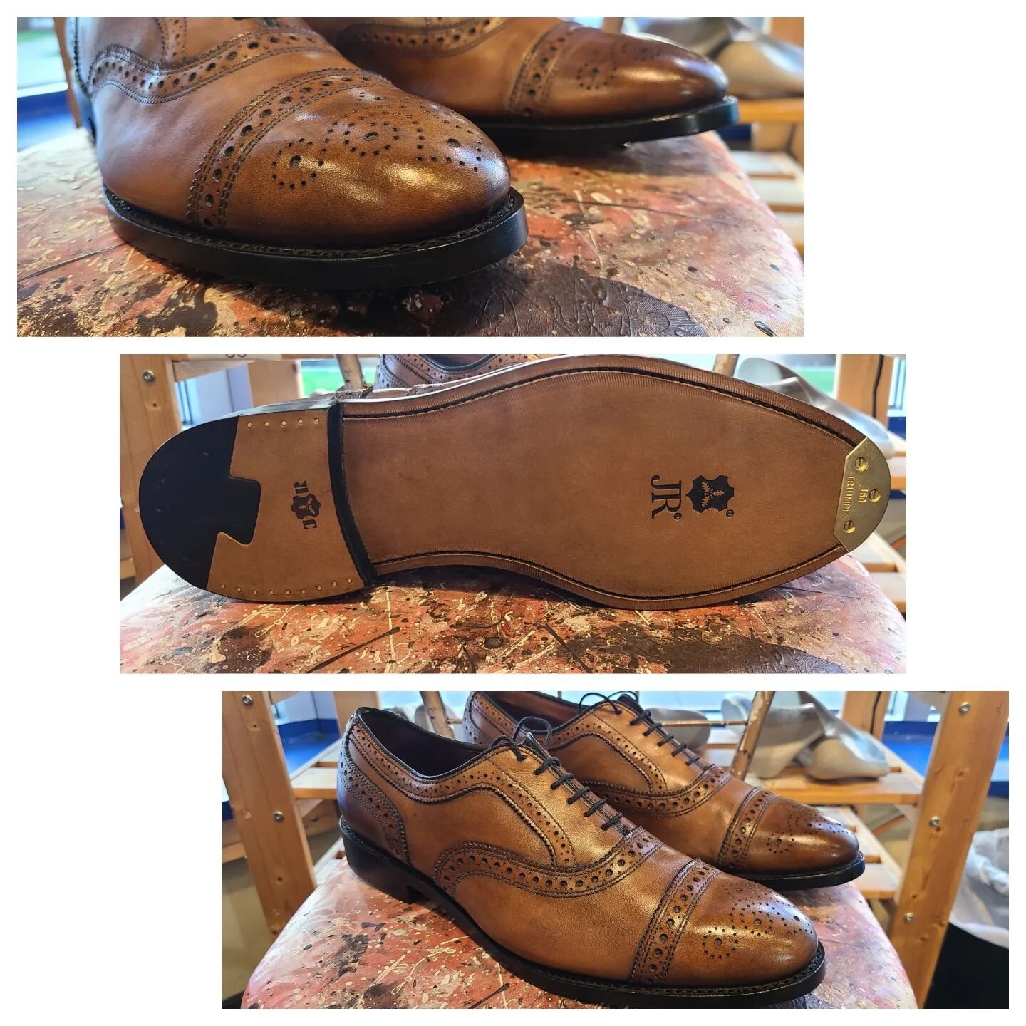 Complete @jr_by_kilger  rebuild on a pair of beautifully well loved @allenedmonds Strands. These were rebuilt with new JR leather soles, but also new combination (combination of leather and rubber) heels, Triumph Toe Plates, new shanks, internal cork