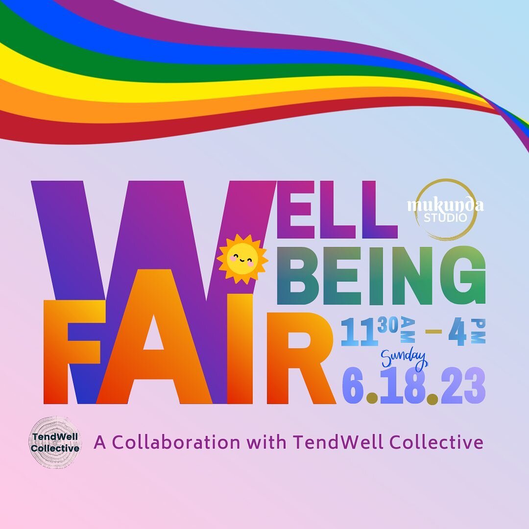 Mukunda Studio is a proud gay-owned business. For our Summer Pride Well-being Fair, we're celebrating LGBTQIA2S+ wellness leaders! Bodyworkers, yoga and meditation teachers, tarot readers, intuitives, acupuncturists, coaches, dancers, and more!

✨ Is