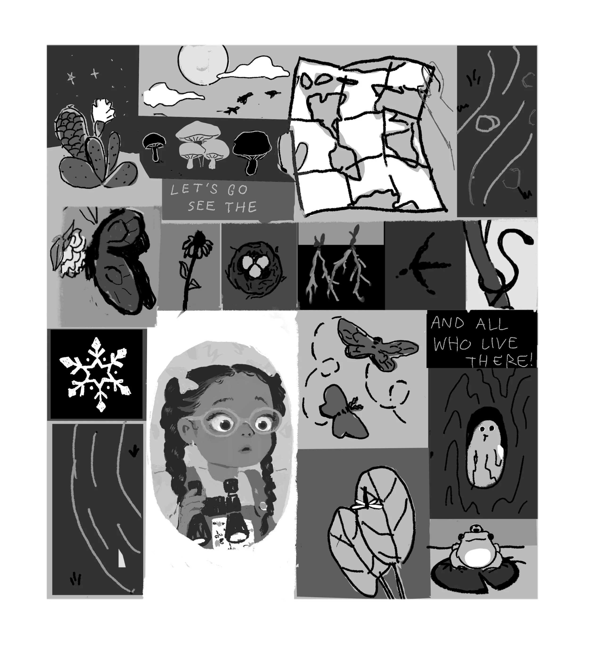 "Biomes" book cover sketch. 2020