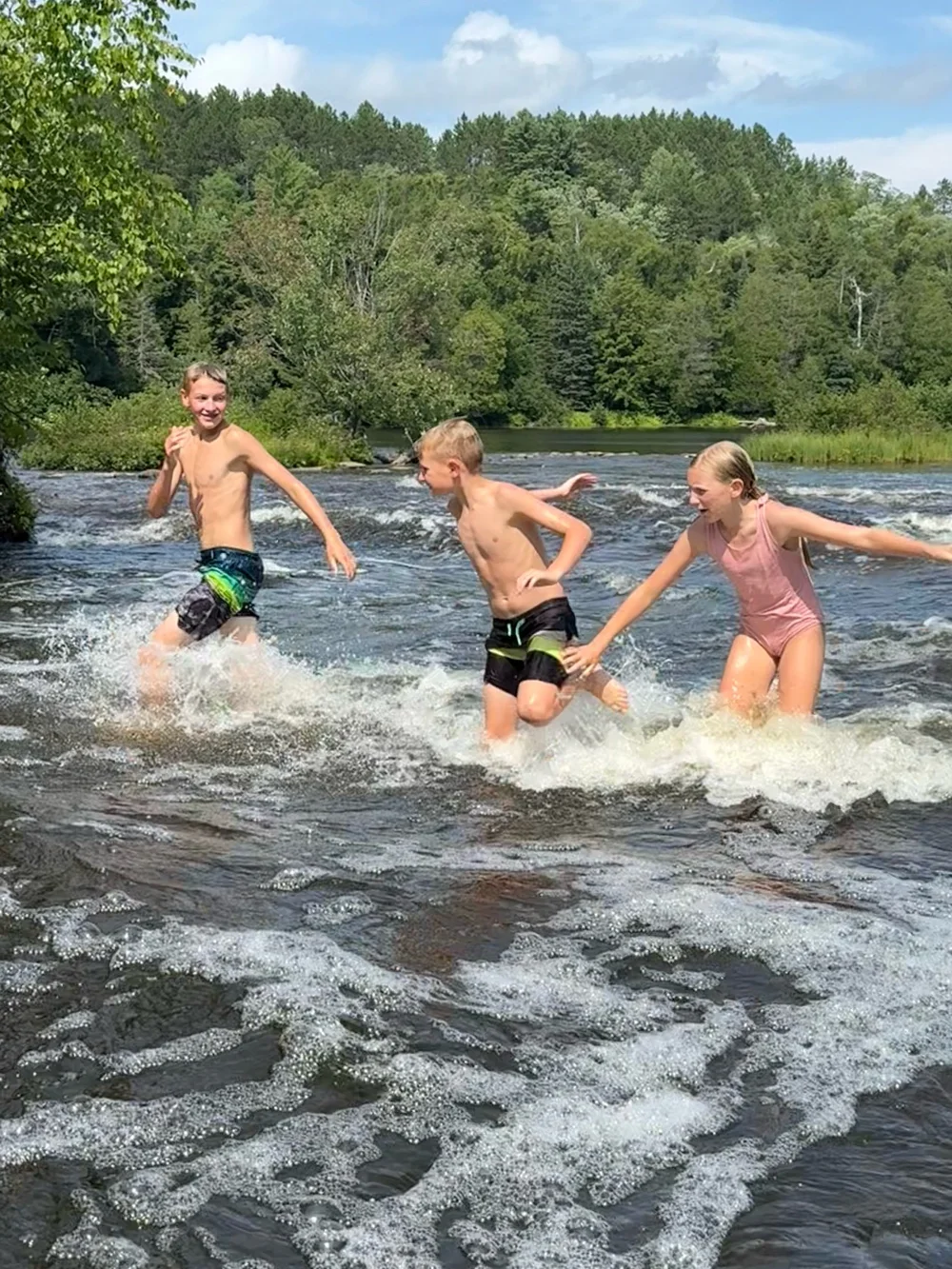 Slippery Rocks are Worn by the River