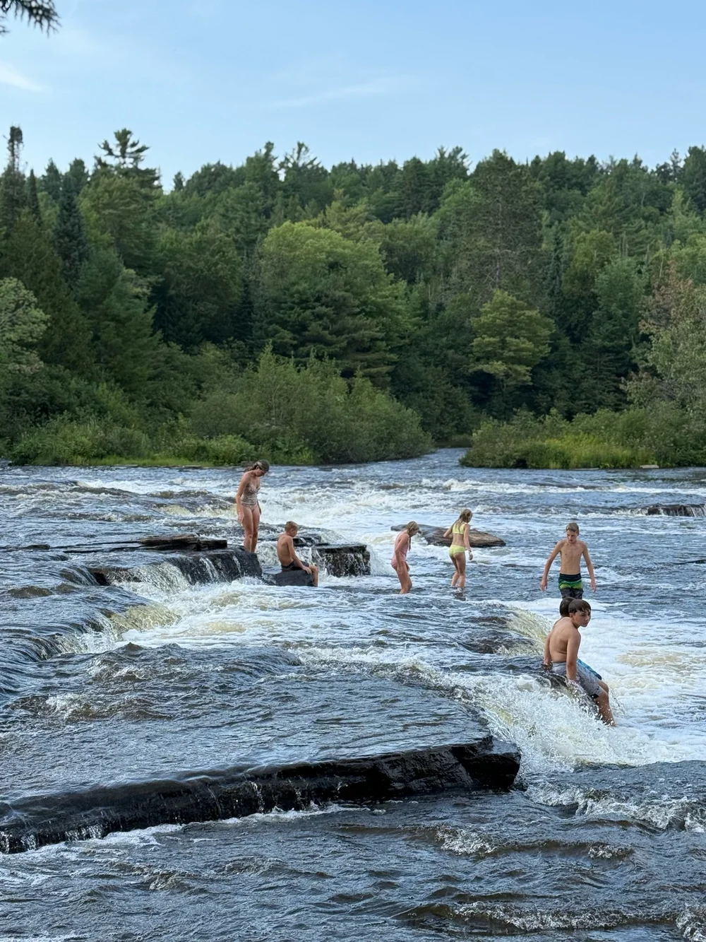 Wade in the River at Lower Falls 