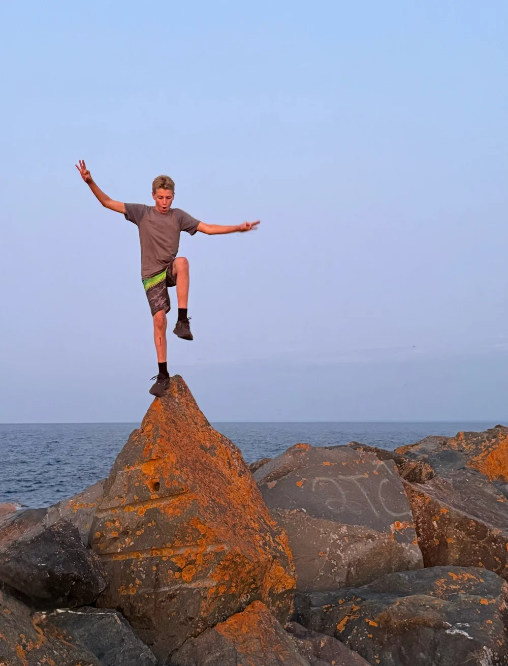 Orange Barnacled Rocks