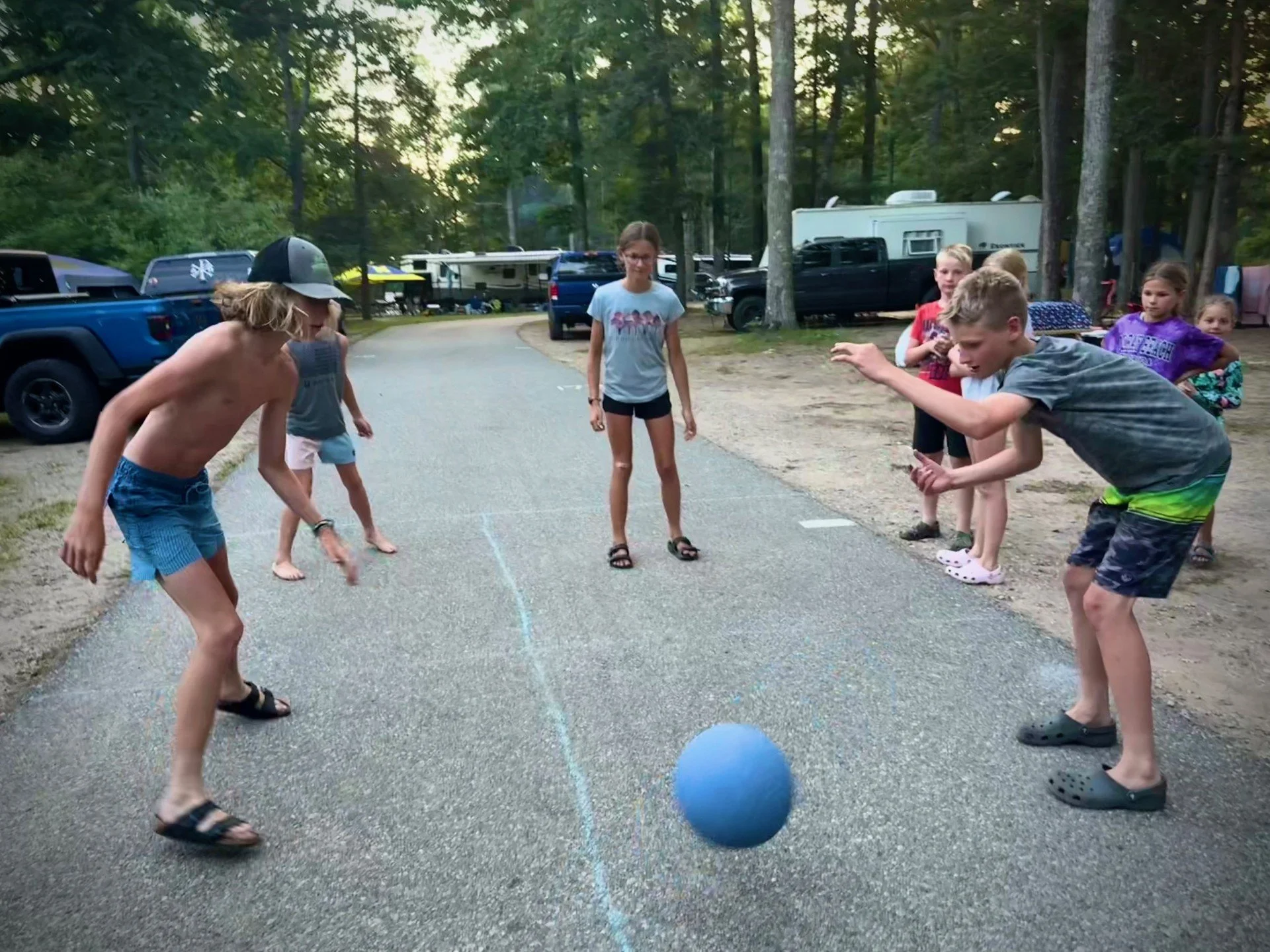 Laid back vibe- playing 4-square