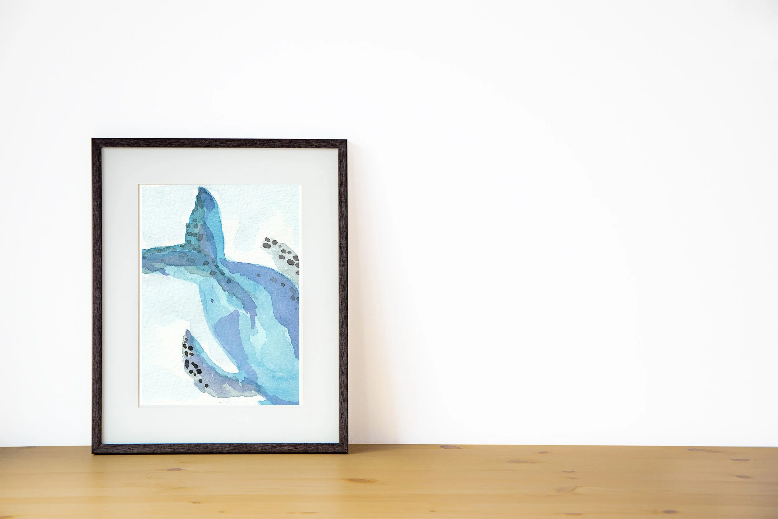 whale watercolor art