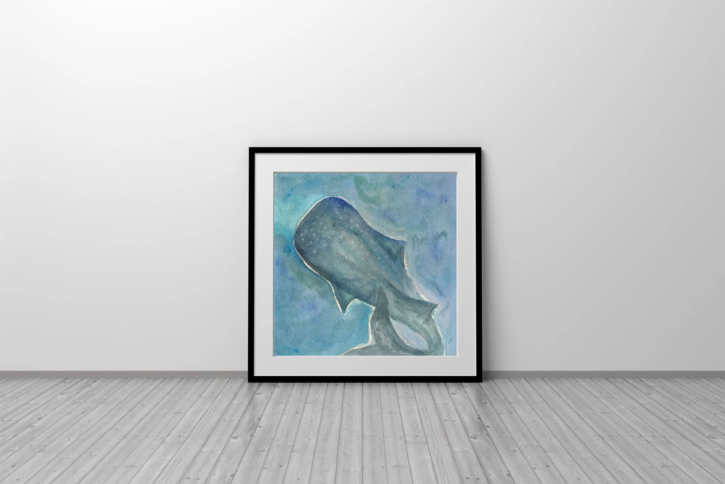 Whale Shark 07 Watercolor Print