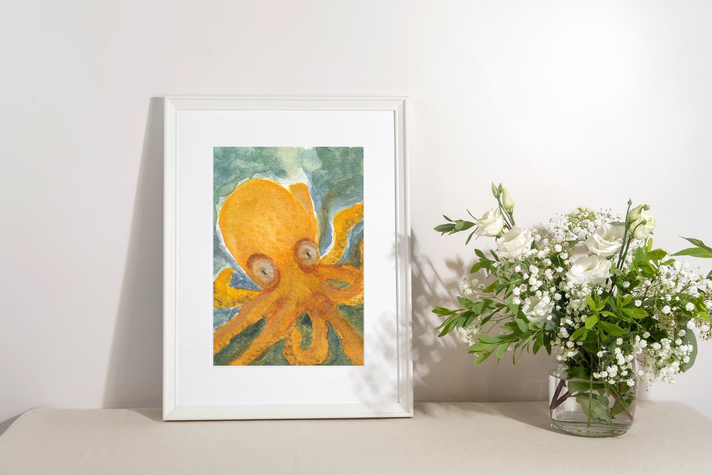 Octopus 01 Watercolor Print