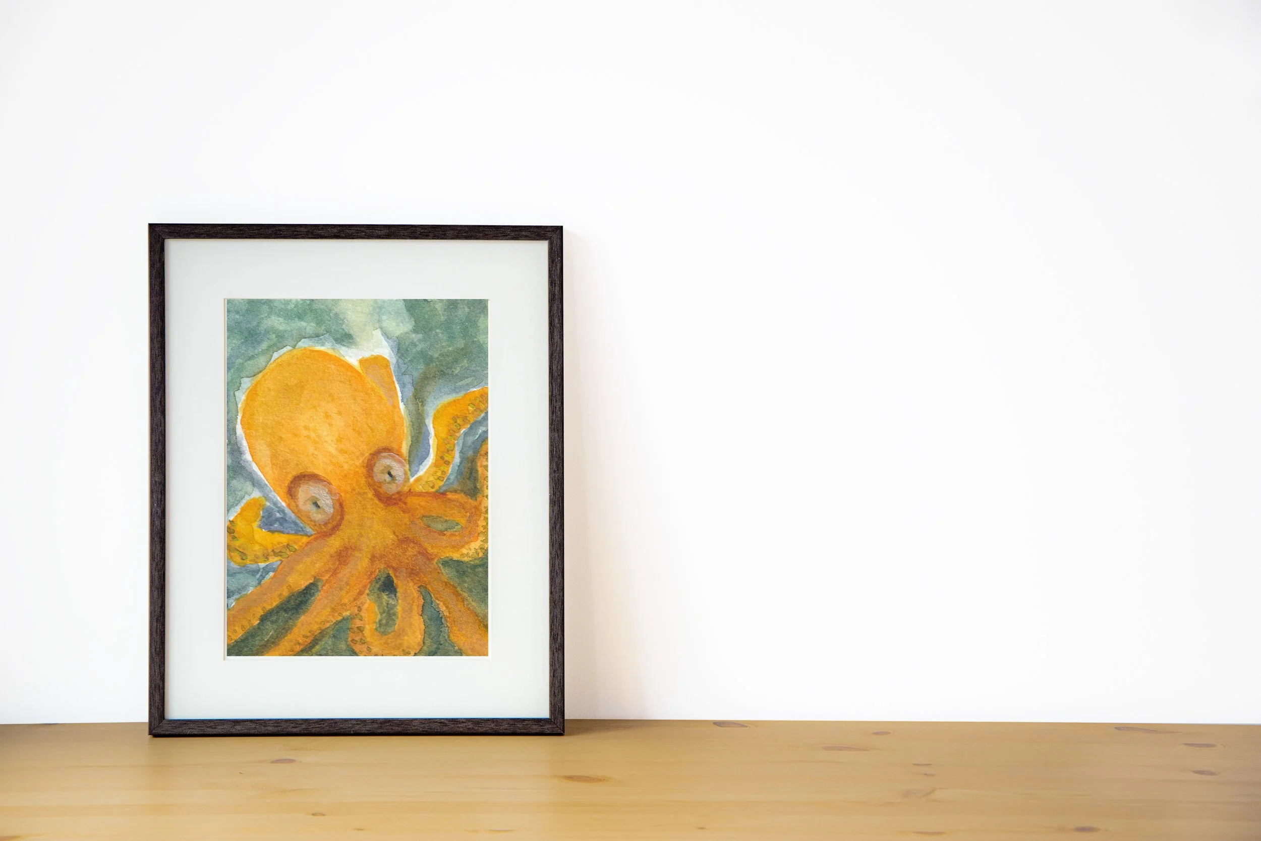 Octopus watercolor illustration