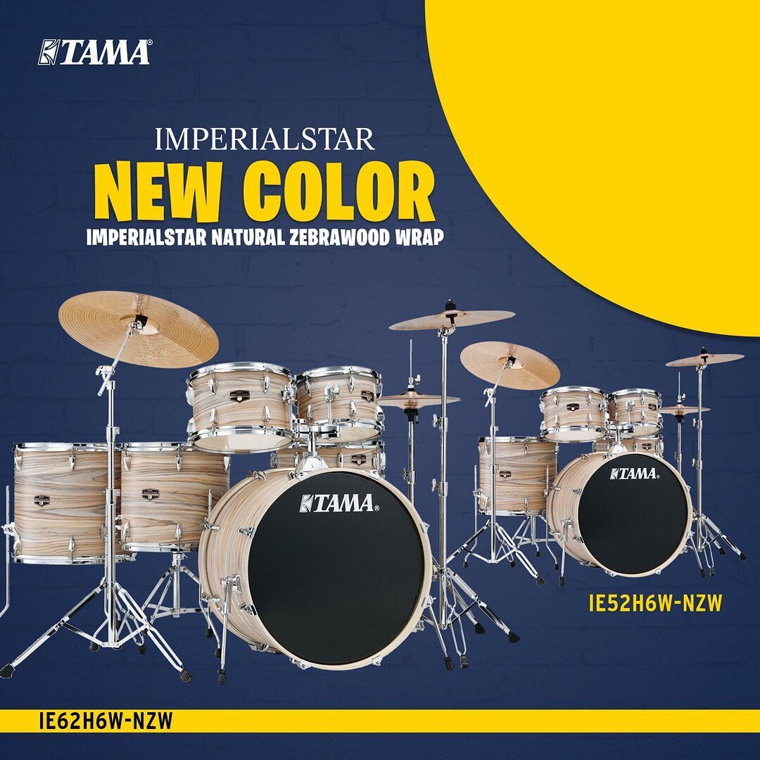 TAMA Imperial Star IE52H6W-NZW 😎😎😎
&bull;
&bull;
Ni ni ni ,ada warna baru dari Tama imperial star ,cakep banget kan .
Warna baru ini tersedia dalam varian 6pc set drum dan 5pc set drum 🥰
&bull;
&bull;
Harga bisa DM atau hubungi kita di nomer yg a