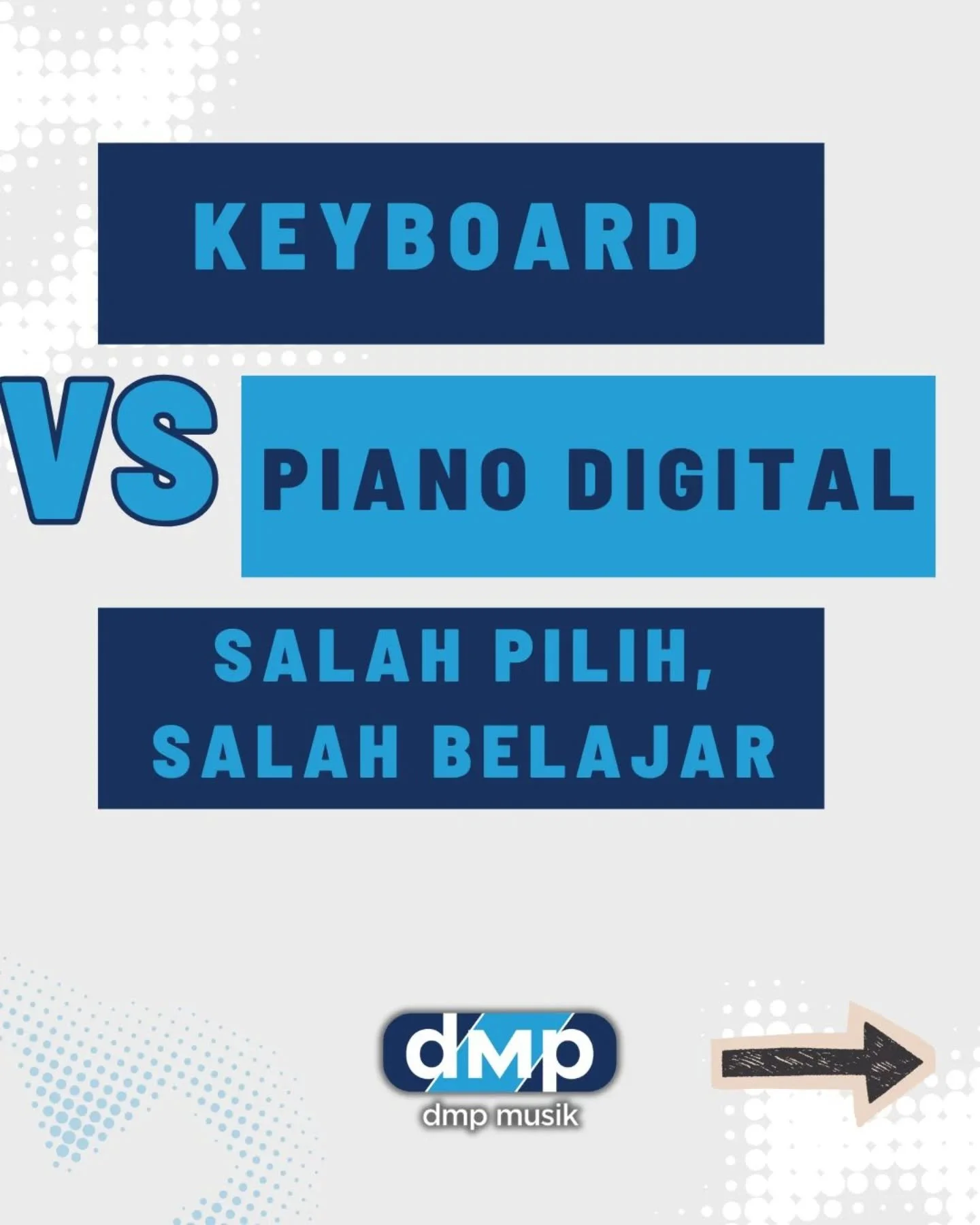 Keyboard dan piano digital sering dianggap sama, padahal tujuan dan feel belajarnya berbeda.

🎹 Keyboard
&bull; Banyak suara &amp; fitur
&bull; Cocok eksplorasi &amp; hiburan
&bull; Tuts ringan (tidak weighted)

🎹 Piano Digital
&bull; Fokus suara p