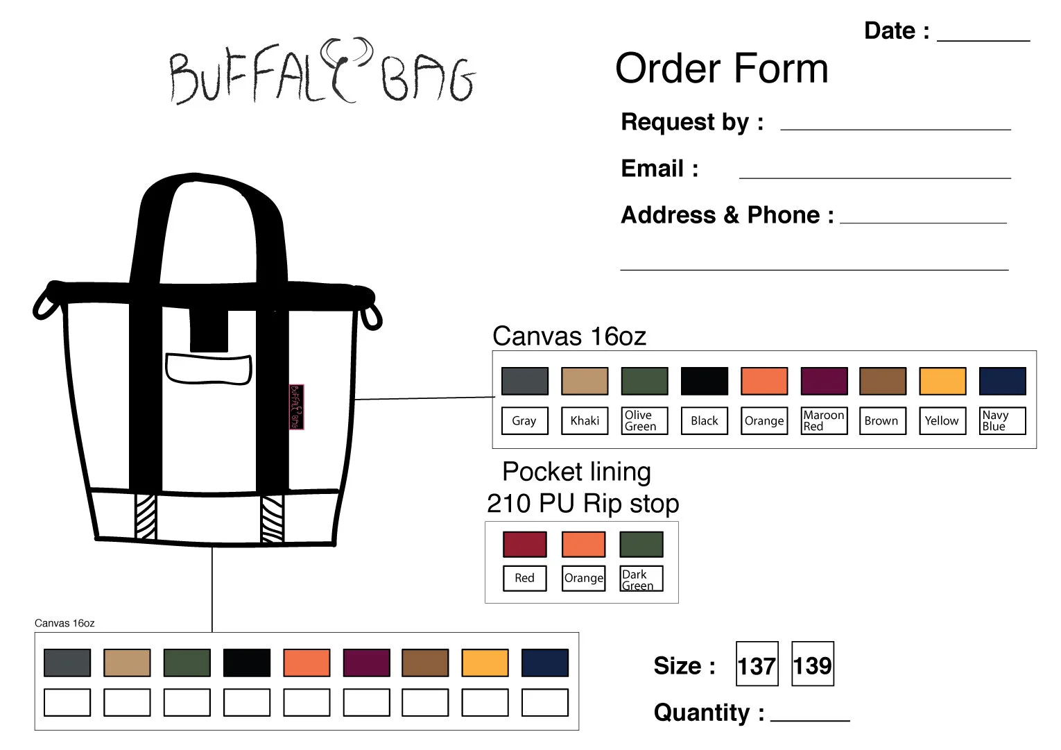 BUFFALO BASKET CANVAS 16OZ