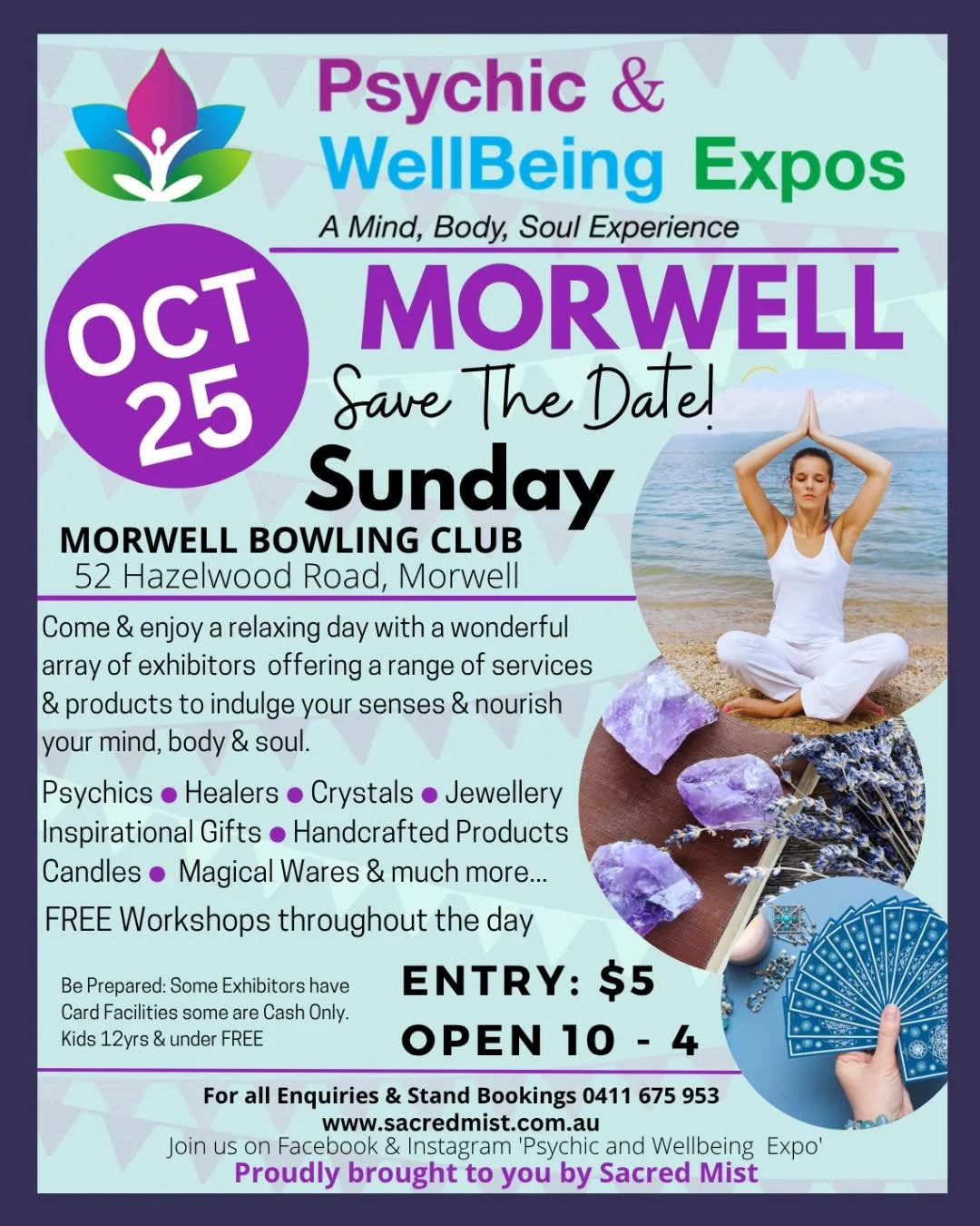 We will be in Morwell this Sunday with psychicwellbeingexpos 💜