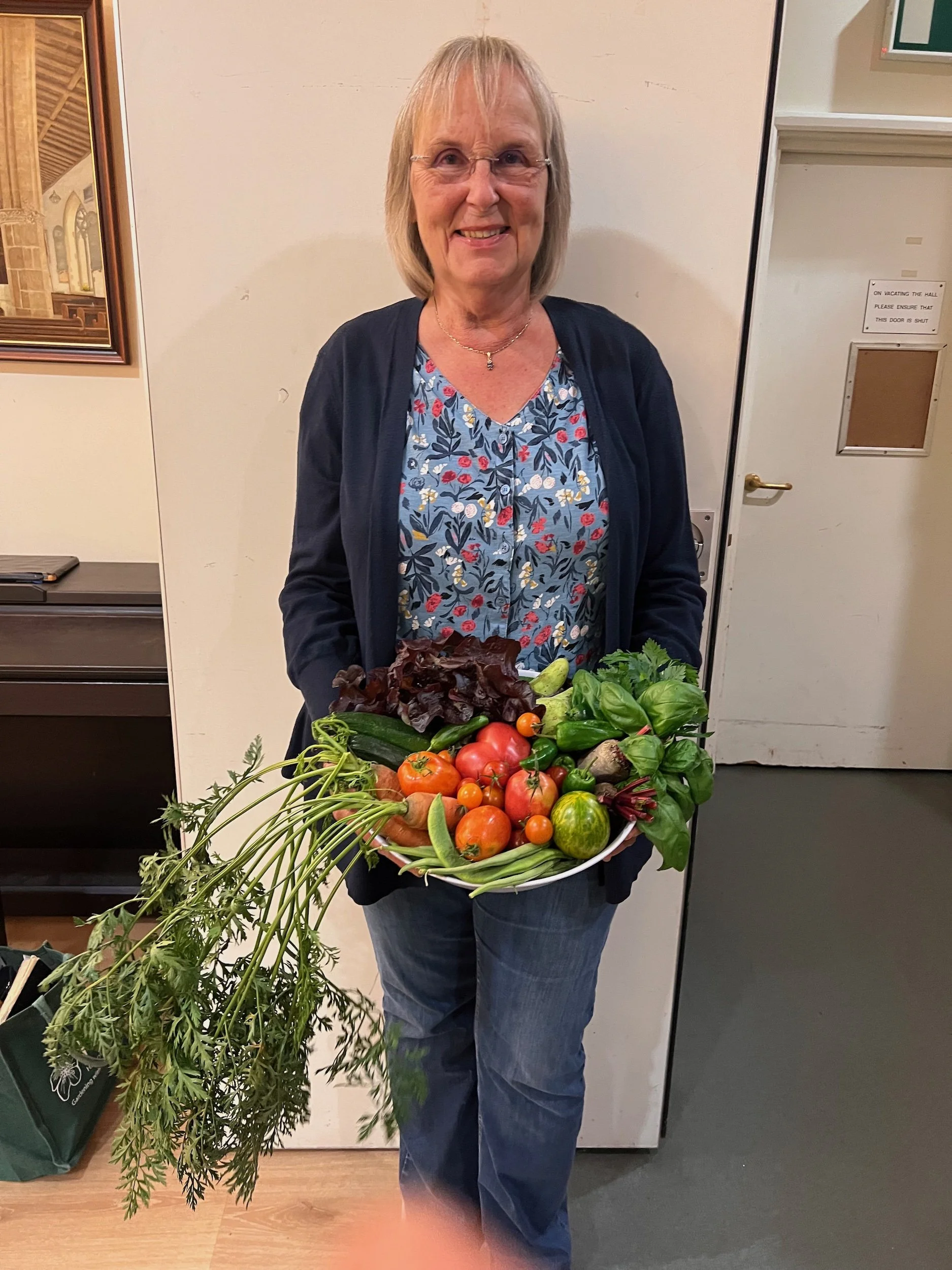 Judy Taylor wins the display of Seasonal Produce competition