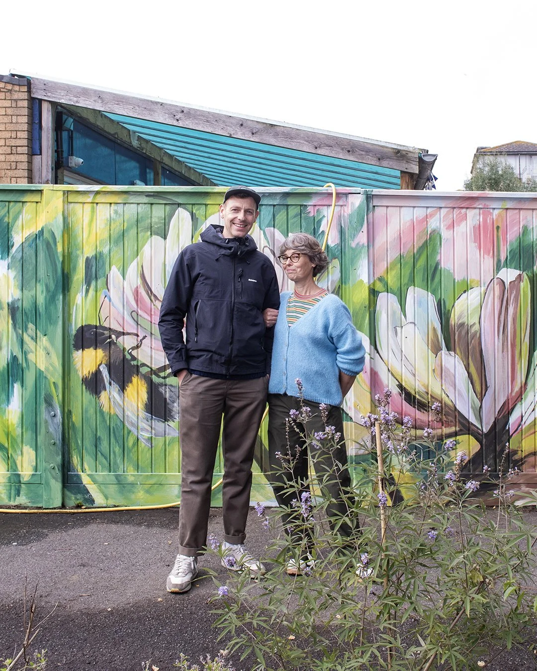 Claire, Adam and the mural