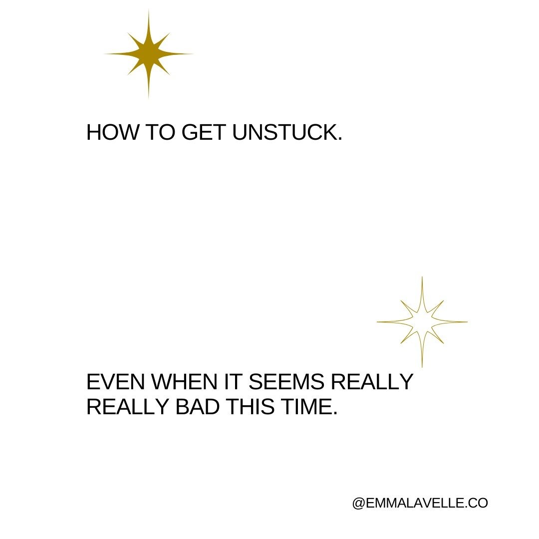 ✨ It's ok to be stuck. 

AND

It's really great to know you can get unstuck whenever you're ready too. 

This example is inspired by one of my many 'aha' car moments where a potentially awful situation became an 'oh I can't wait to share this with my