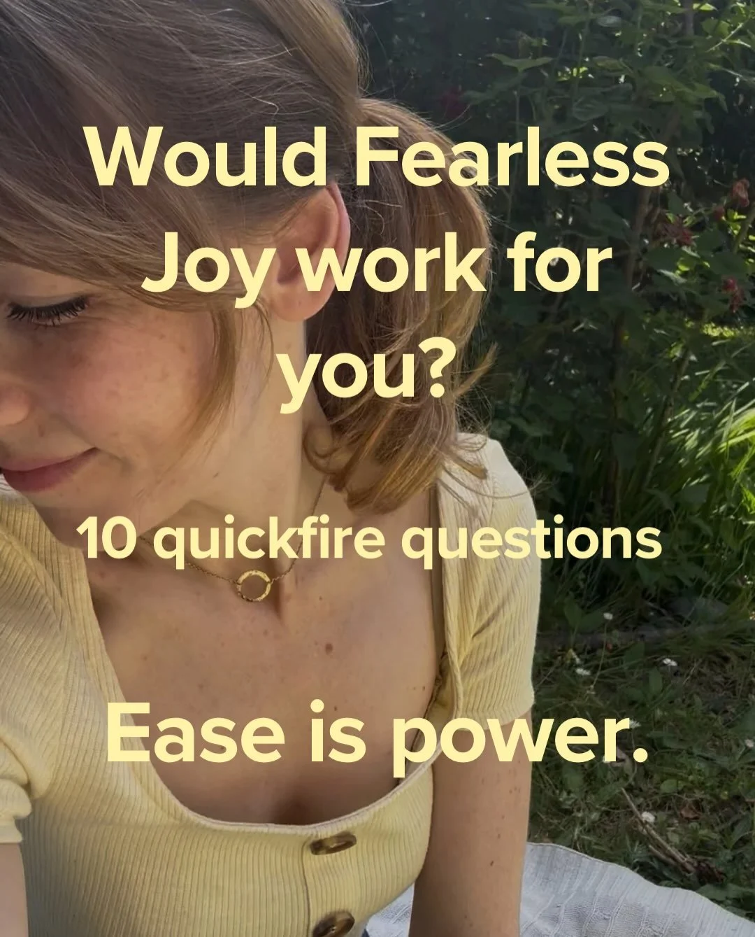 Some people love the hustle and stress, and we say have at it 🦦 but if you suspect you&rsquo;re team ease is power? Fearless Joy may be exactly what you&rsquo;re missing ❤️&zwj;🔥

So I made a quiz to help you check 😇
Answer yes, no or maybe. Read 