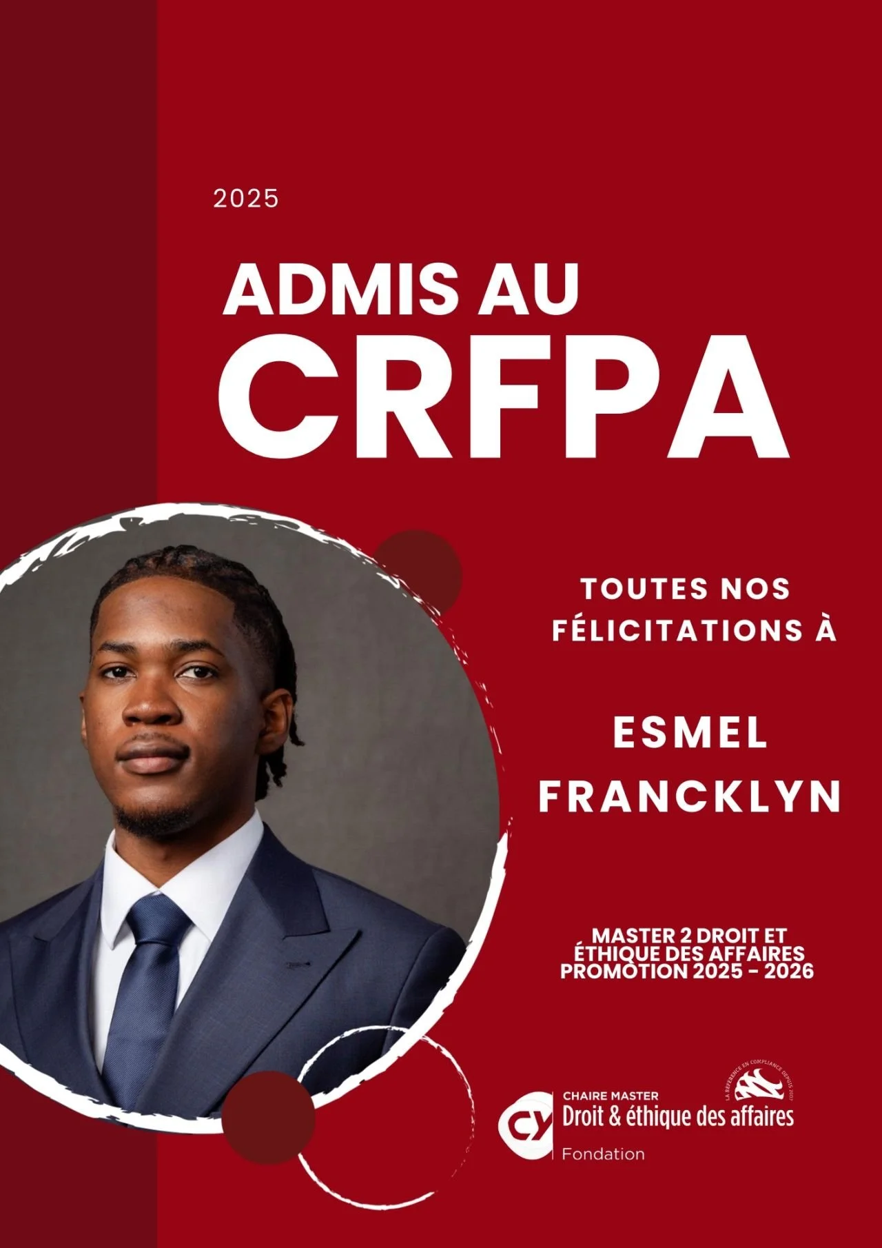 Félicitations aux admis du CRFPA 2025 ! 