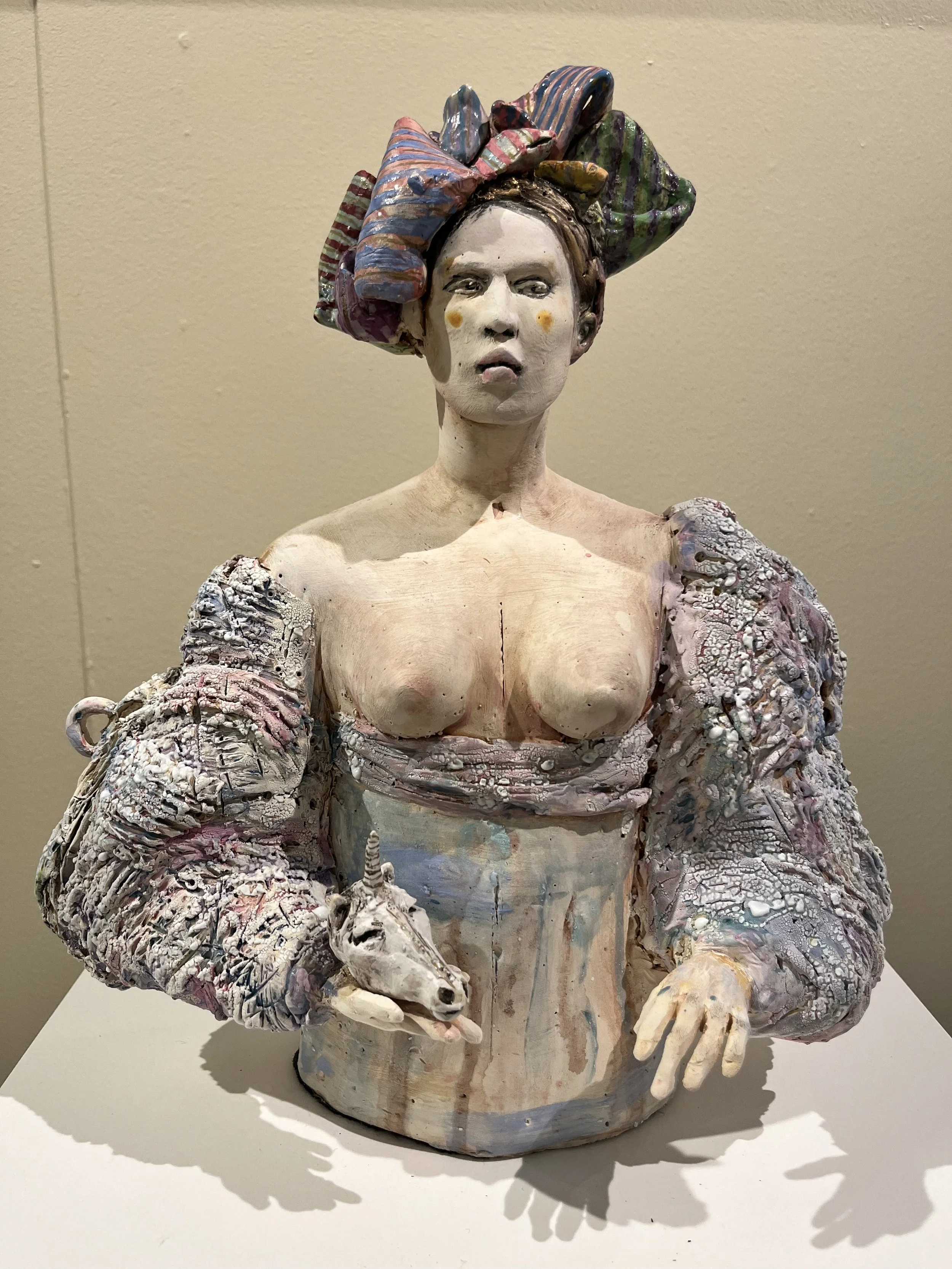 Her Personal Narrative Was Not Shaken - No Thank-You She Said 14” c 14” x 6” 2025
