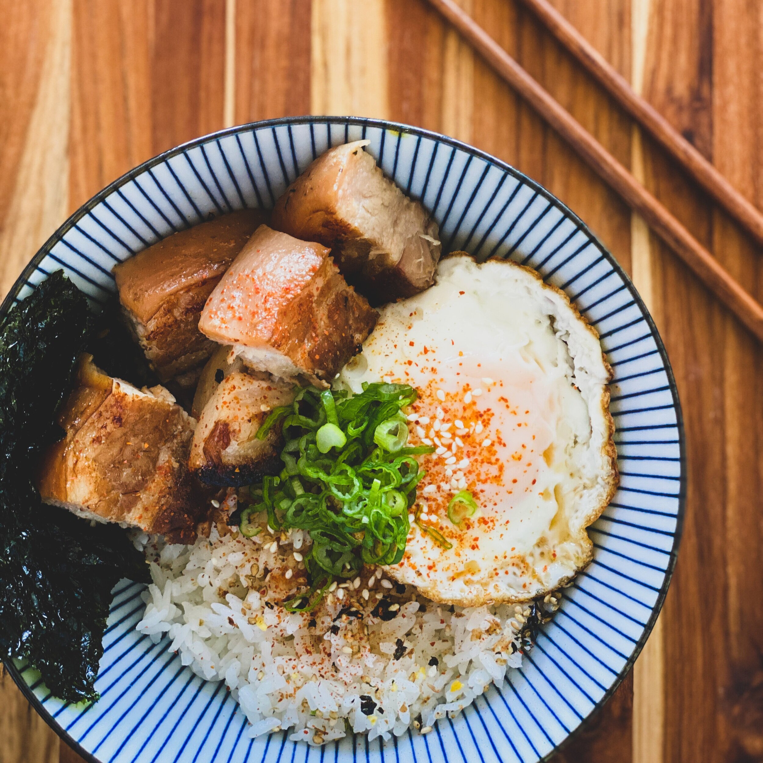 Pork belly donburi