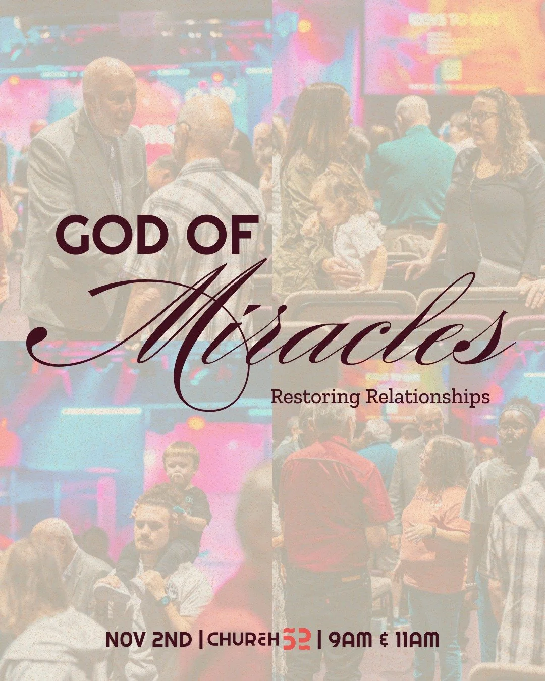 ✨ Need a miracle in a relationship? ✨

This Sunday, November 2nd, we&rsquo;re talking about &ldquo;The God of Miracles: Restoring Relationships.&rdquo; 💫

We&rsquo;ll be diving into Psalm 77:13&ndash;14 and John 14:12&ndash;14 and discovering how th