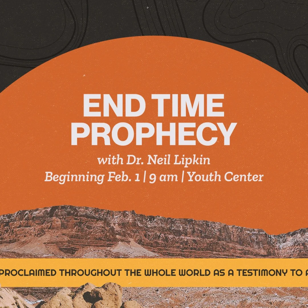 Dr. Neil Lipkin is back with updates on End-Time Prophecy! Join him at the Youth Center every Sunday at 9 am starting February 1st for this long-awaited class.