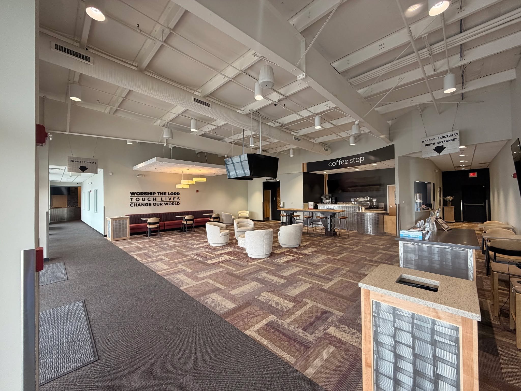 This special project was curated just for you! Our commons area opens up at 8:15am and 10:15am before Sunday gatherings so you can grab a coffee, mingle, and catch up with your friends. Come to church a little early and utilize our new and improved c