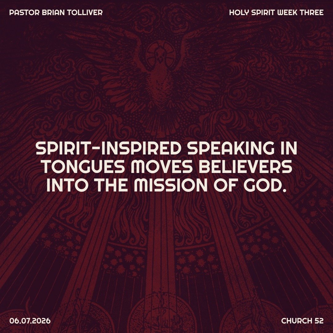Watch the full sermon "The Baptism of the Holy Spirit" on our Youtube Channel or listen to the Church 52 Podcast wherever you stream.