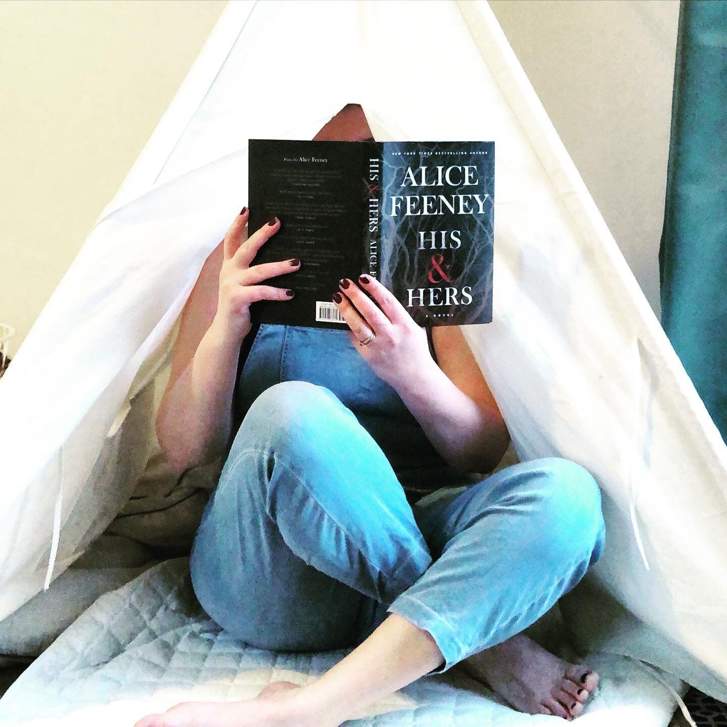You guys seem to like the real photos so here you go - hiding in my daughters tent to try and sneak a few pages. Anyone read His &amp; Hers? I&rsquo;m reading it for a Buddy Read (very VERY late) and loving it so far. Interested to hear what everyone