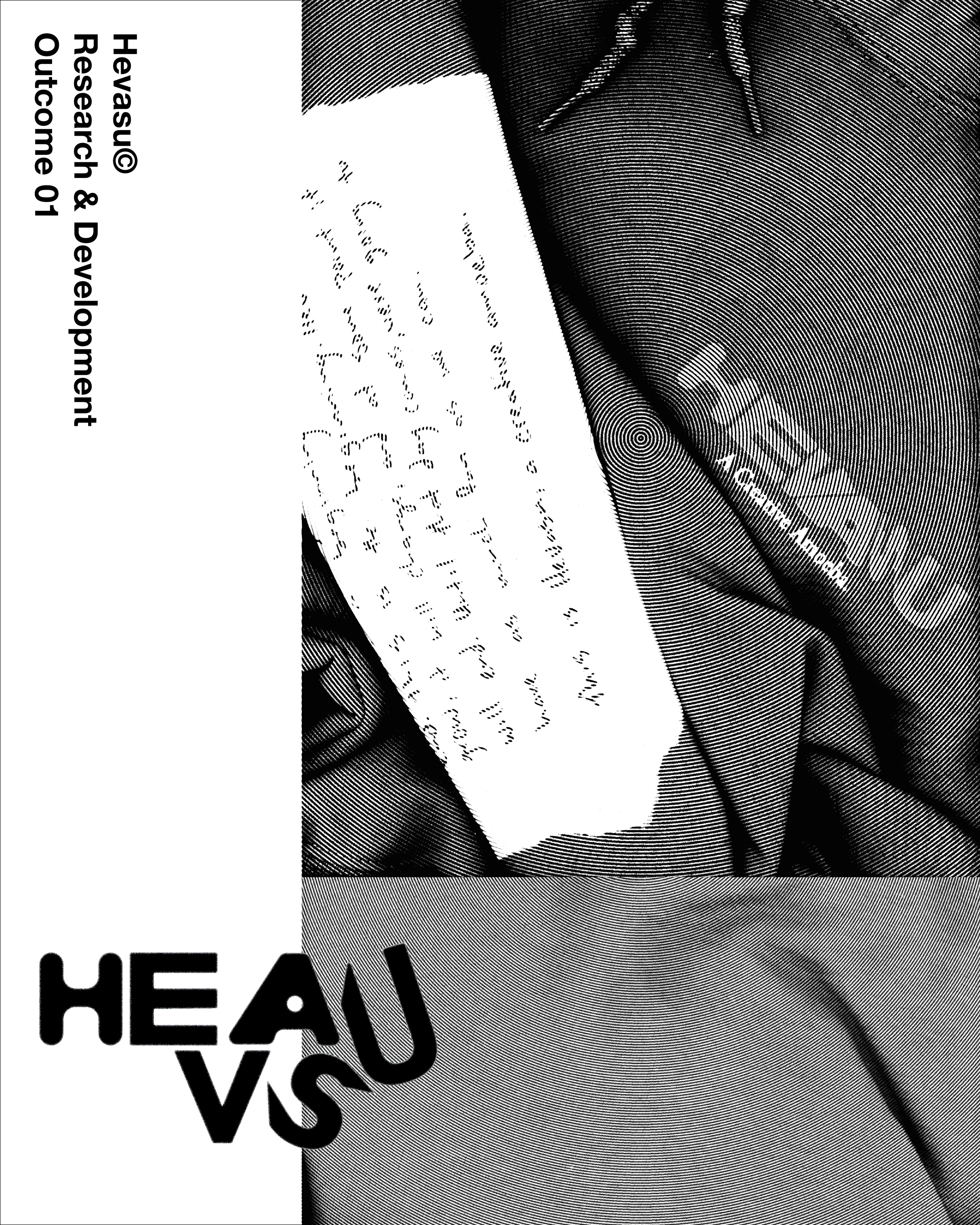 Black and white artistic design with partial text and patterns, including words like 'HEALTH' and 'YOU,' and abstract lines and shapes.