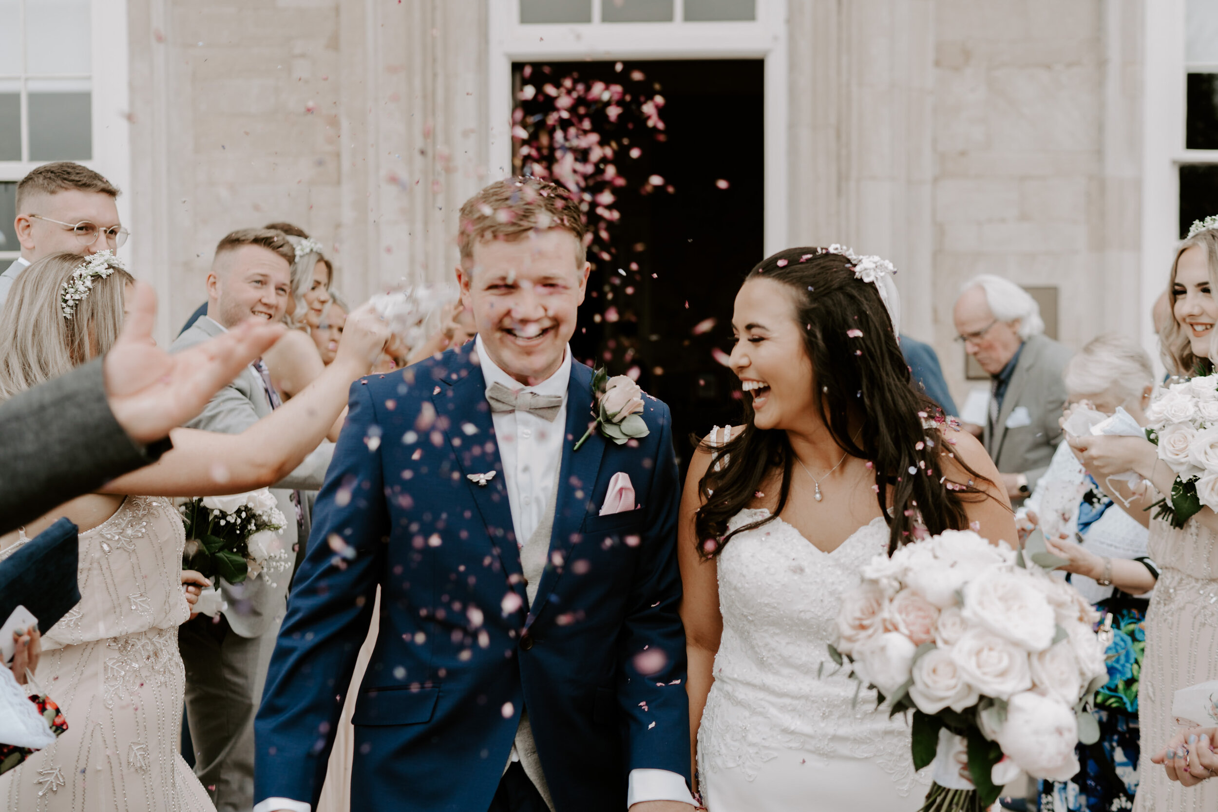 Petal wedding confetti Stapleford Park Country House Hotel Leicestershire