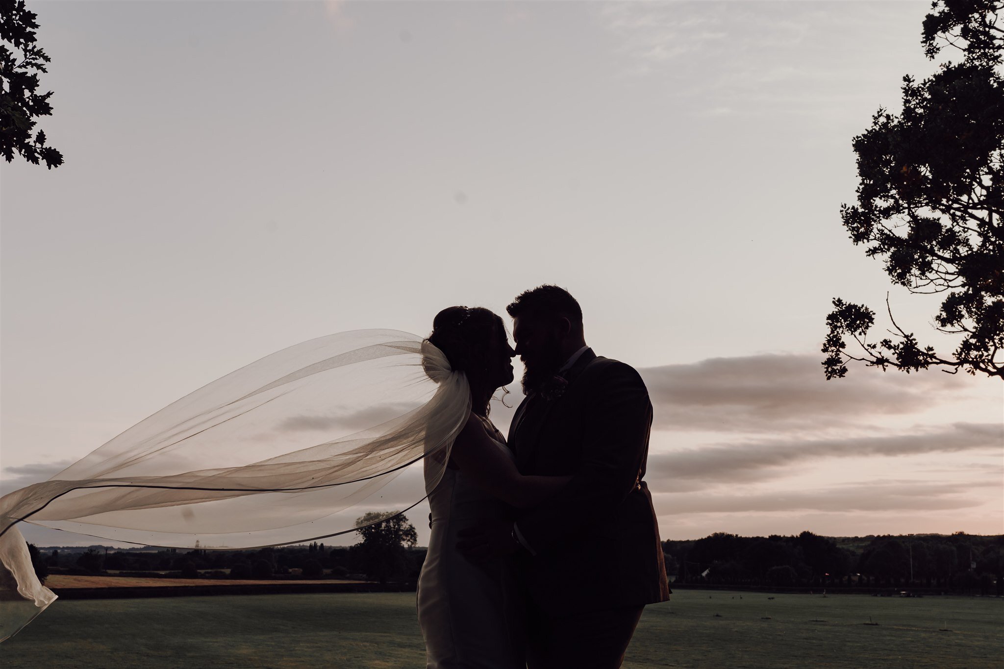 wedding day sunset photo Nottingham wedding photography