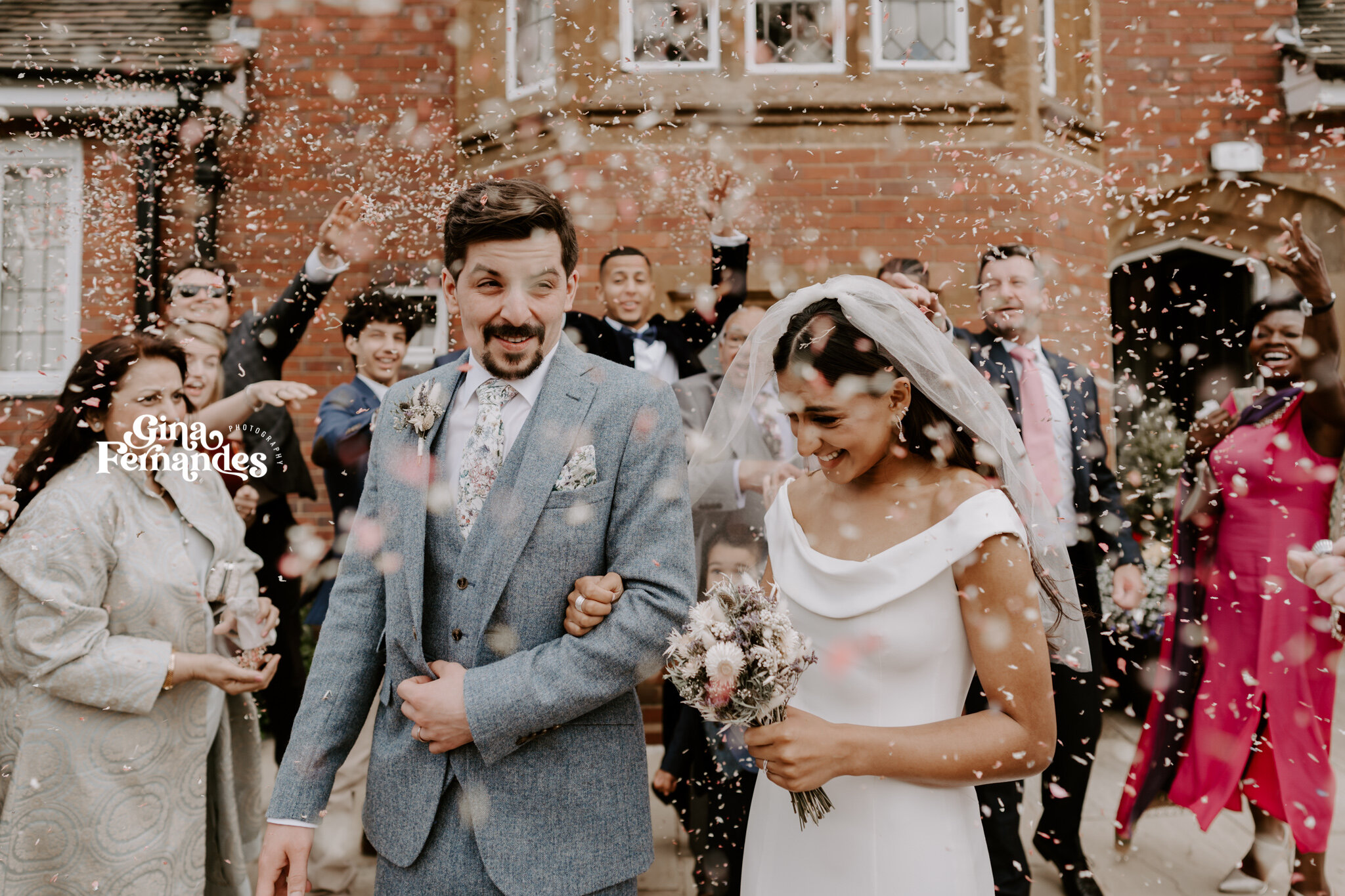 Wedding confetti Horton Grange Edgbaston Park Hotel wedding photography