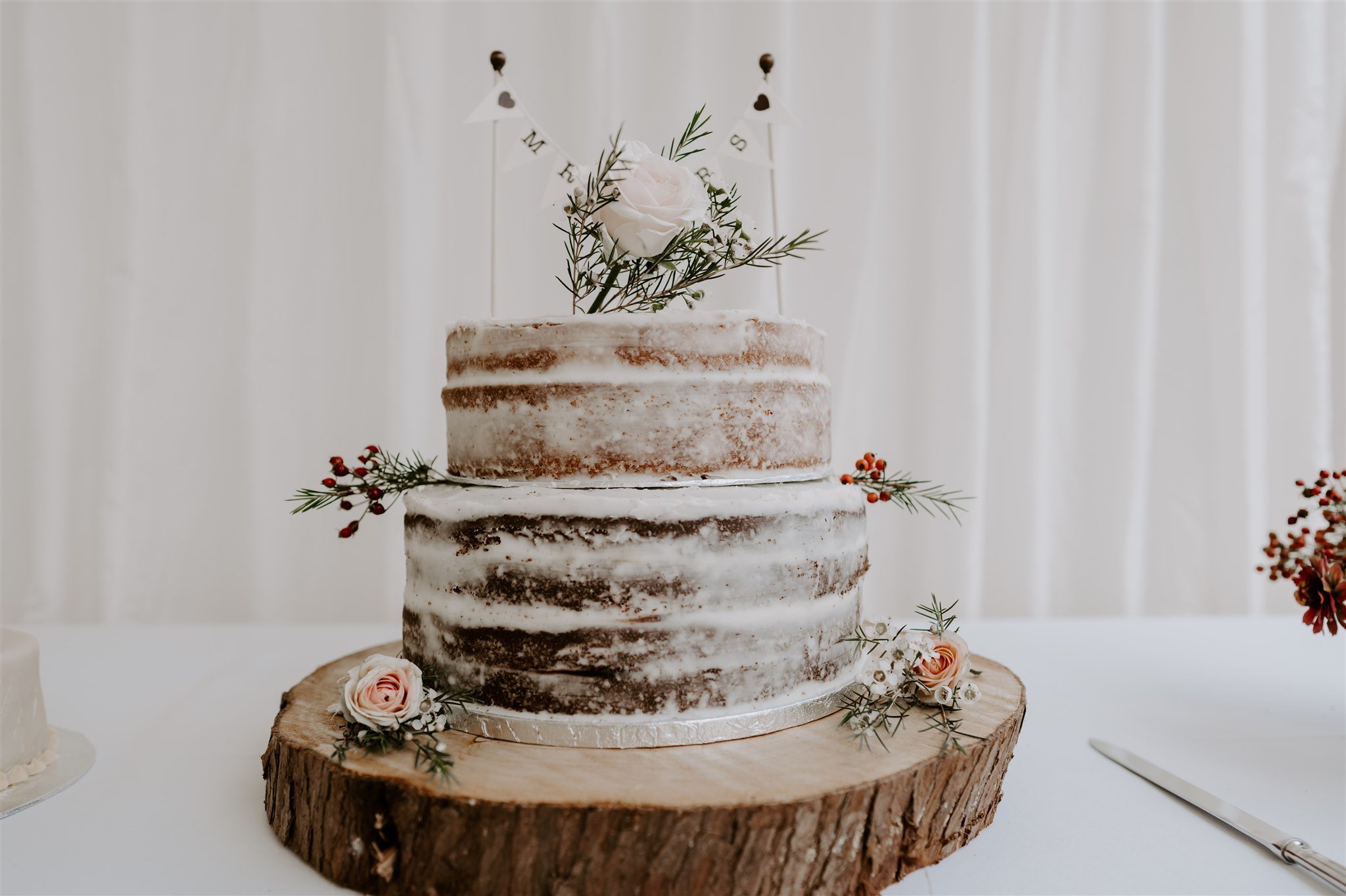Rustic cake Rutland marquee wedding 