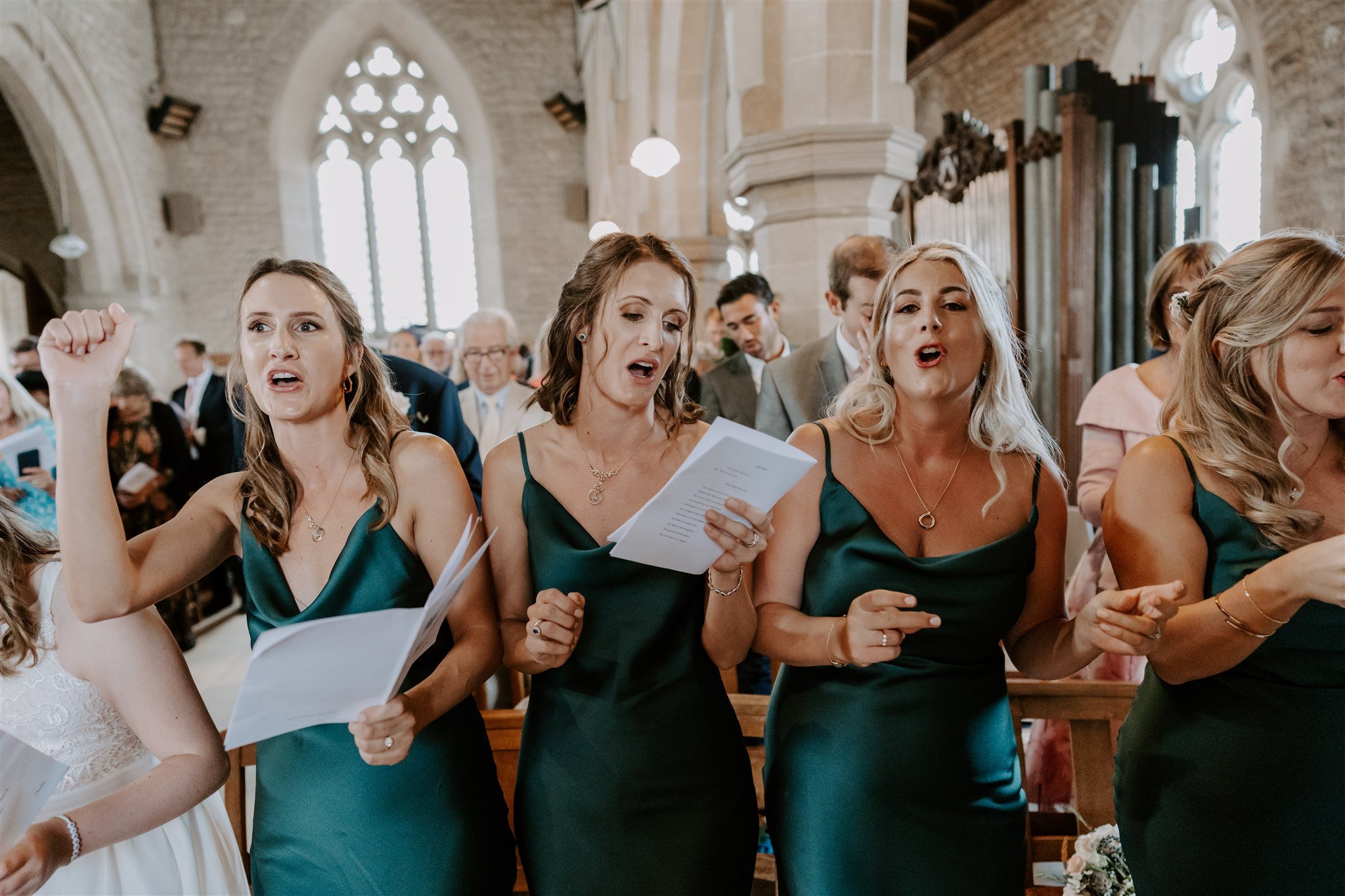 church hymn singing Bisbrooke Church wedding Rutland 