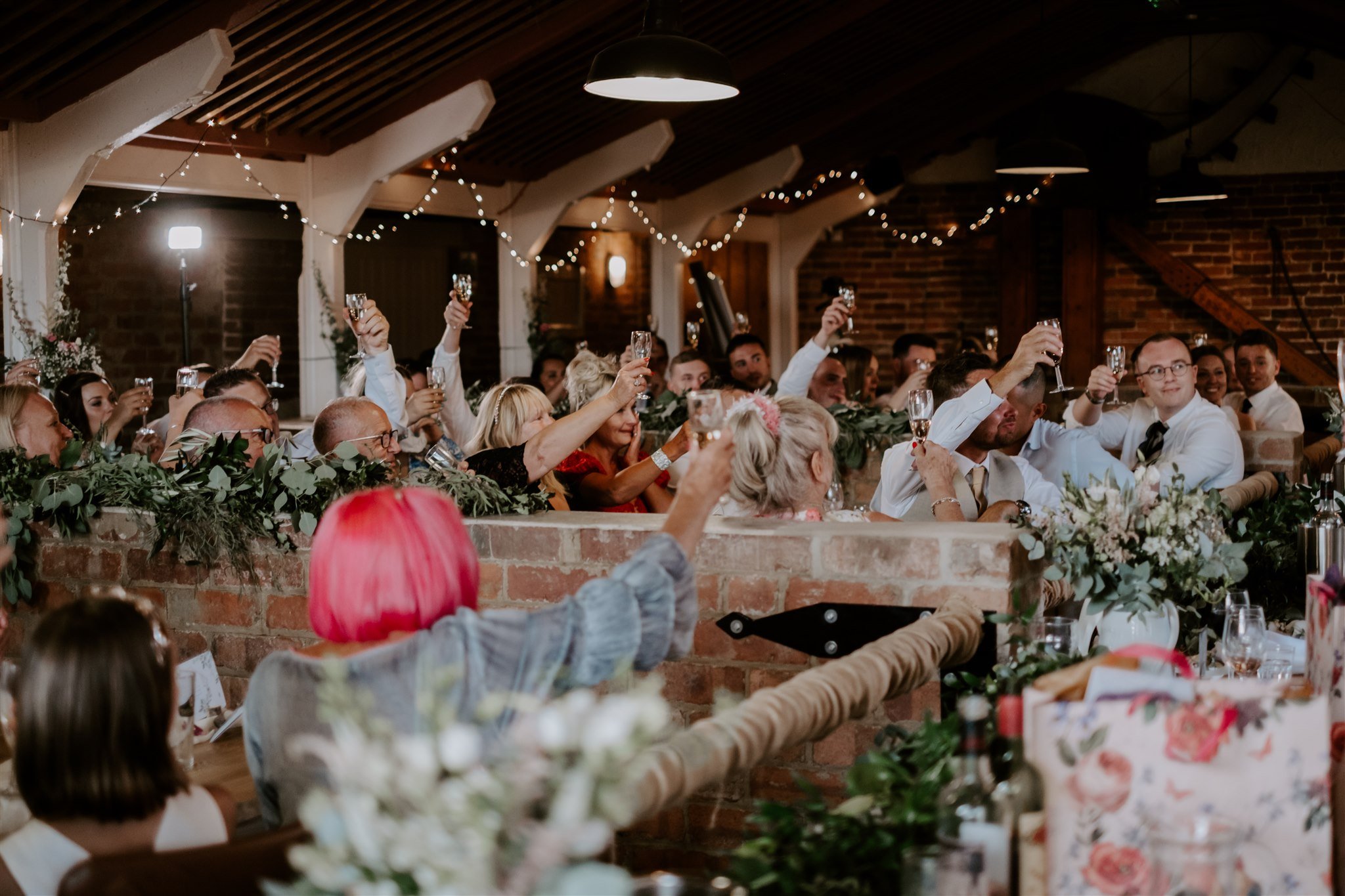 Donnington Park Farmhouse wedding breakfast Leicester wedding photography