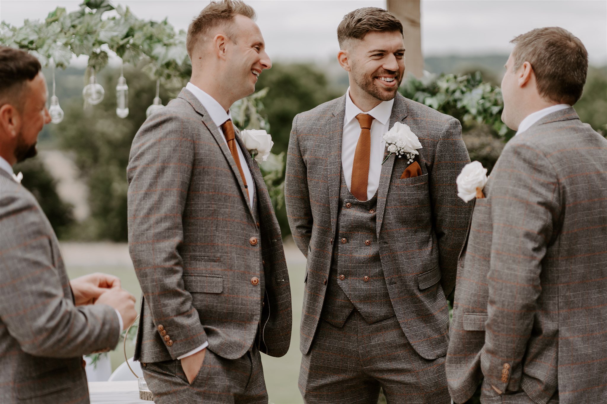 groom tweed suits Shottle Hall Wedding 