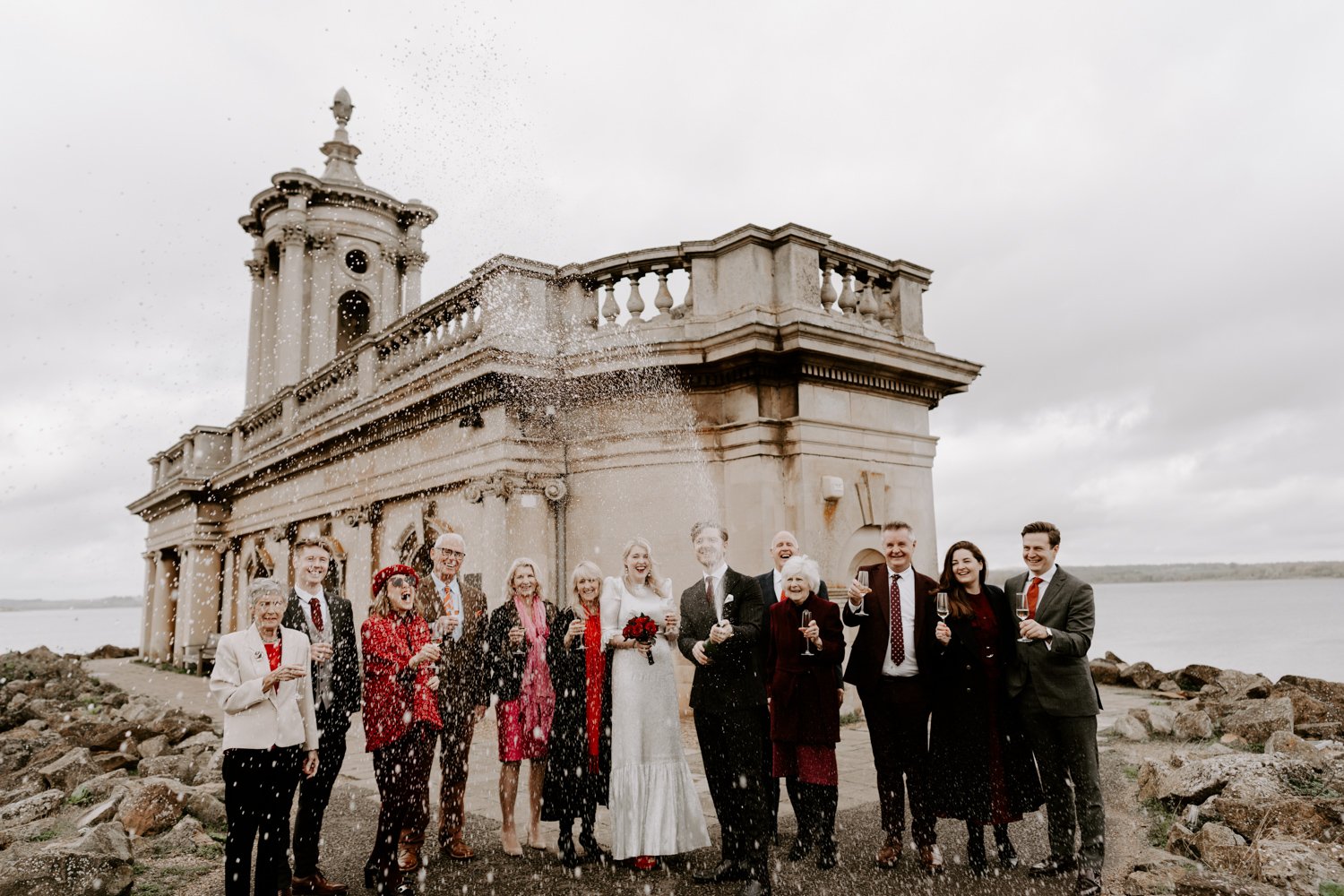 wedding group photo Normanton Church Rutland 